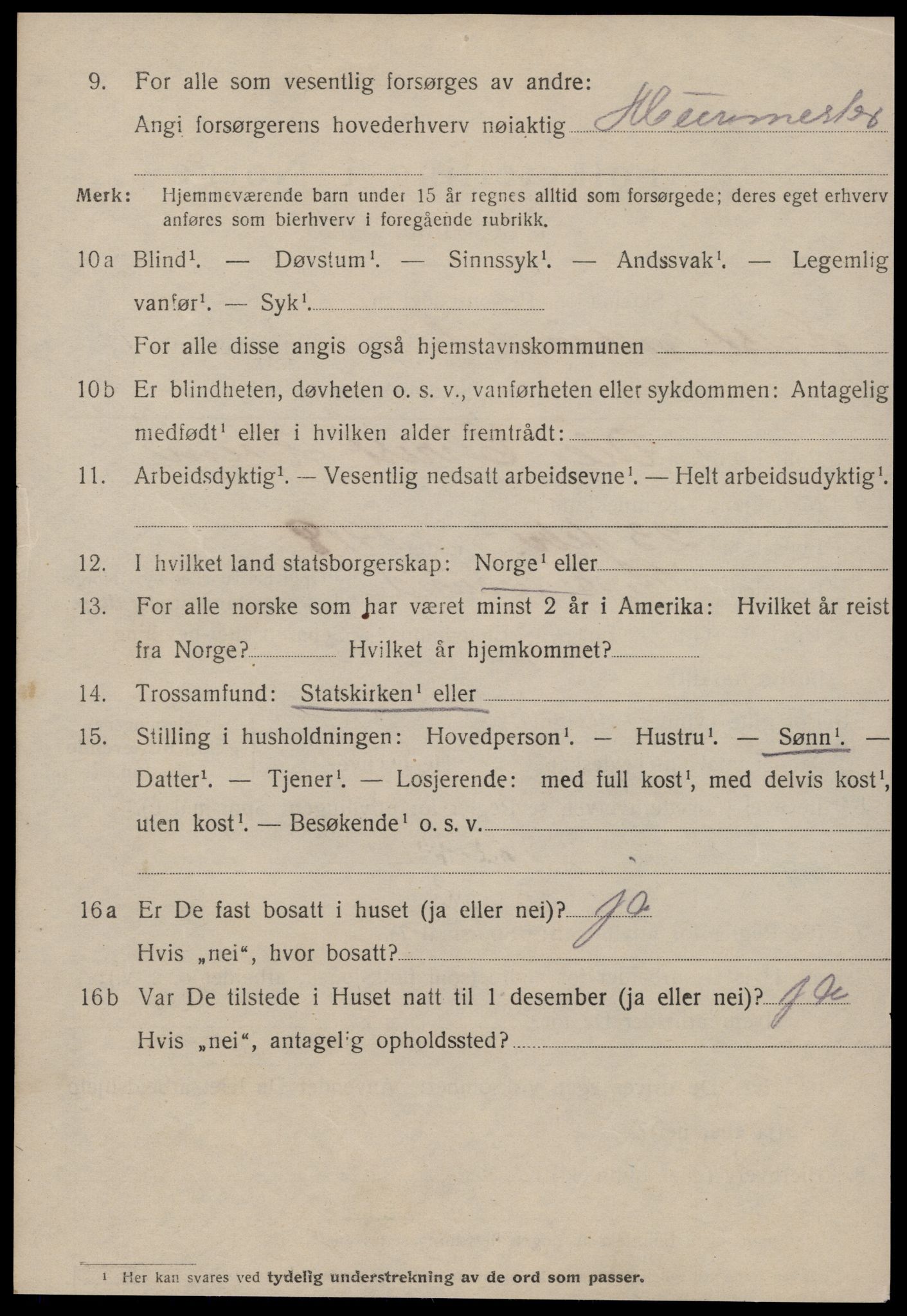 SAT, 1920 census for Kristiansund, 1920, p. 25286