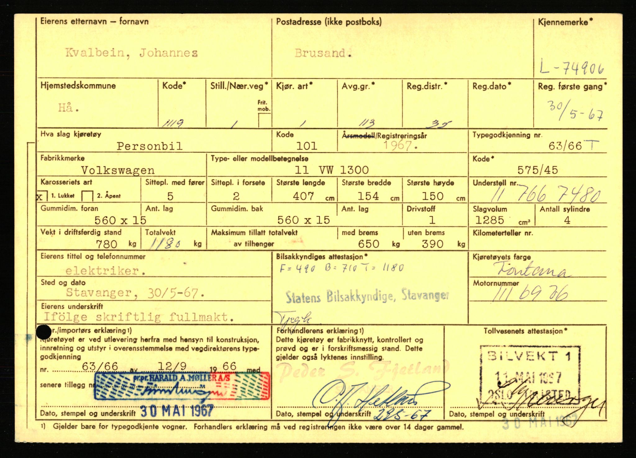 Stavanger trafikkstasjon, AV/SAST-A-101942/0/F/L0067: L-71600 - L-74999, 1930-1971, p. 2316