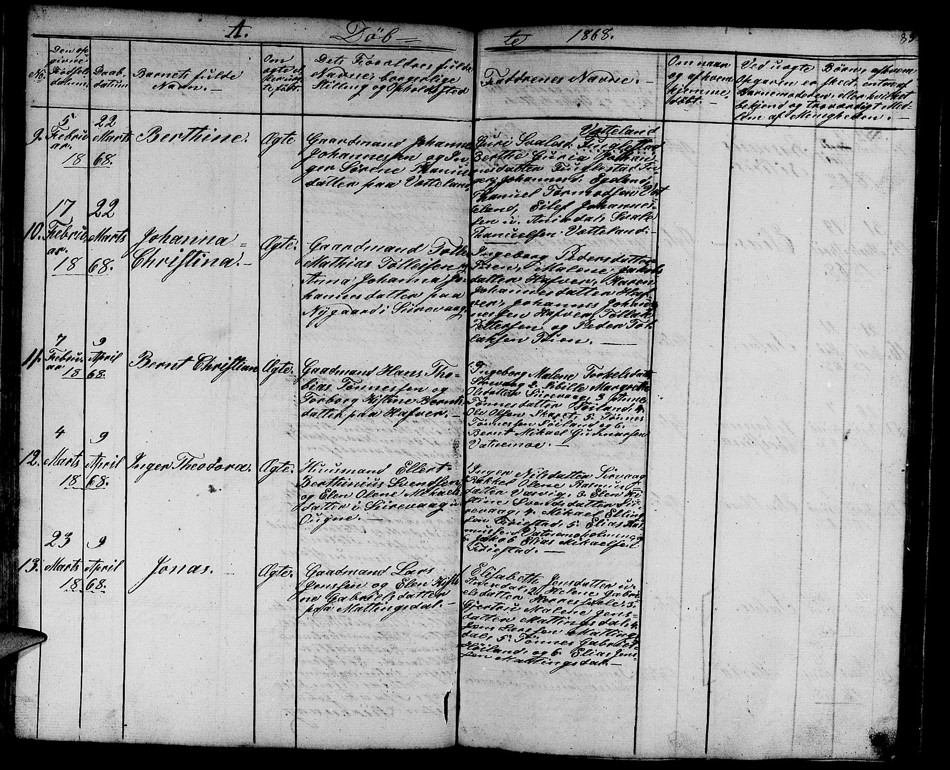 Eigersund sokneprestkontor, AV/SAST-A-101807/S09/L0003: Parish register (copy) no. B 3, 1846-1875, p. 83