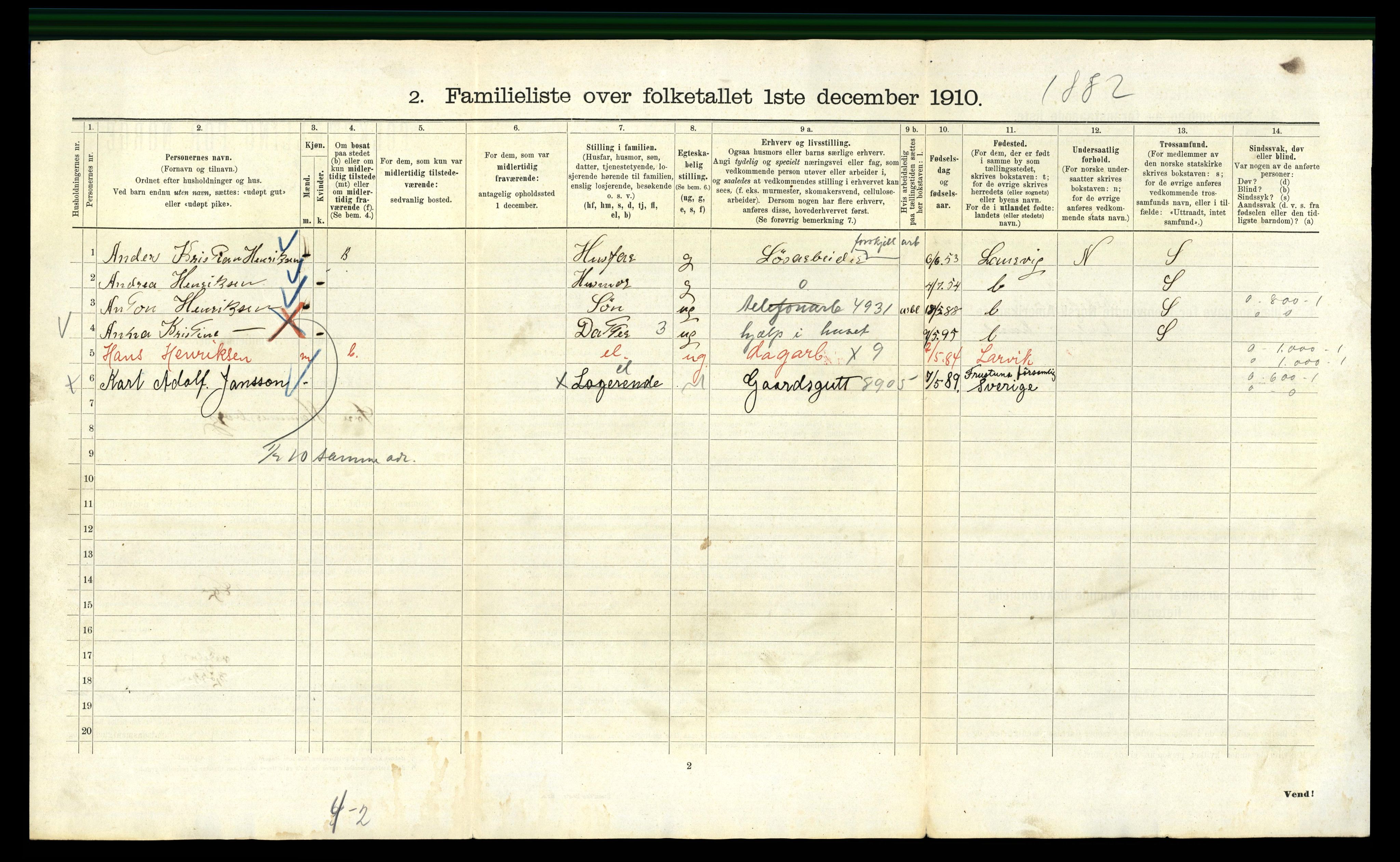 RA, 1910 census for Kristiania, 1910, p. 125274