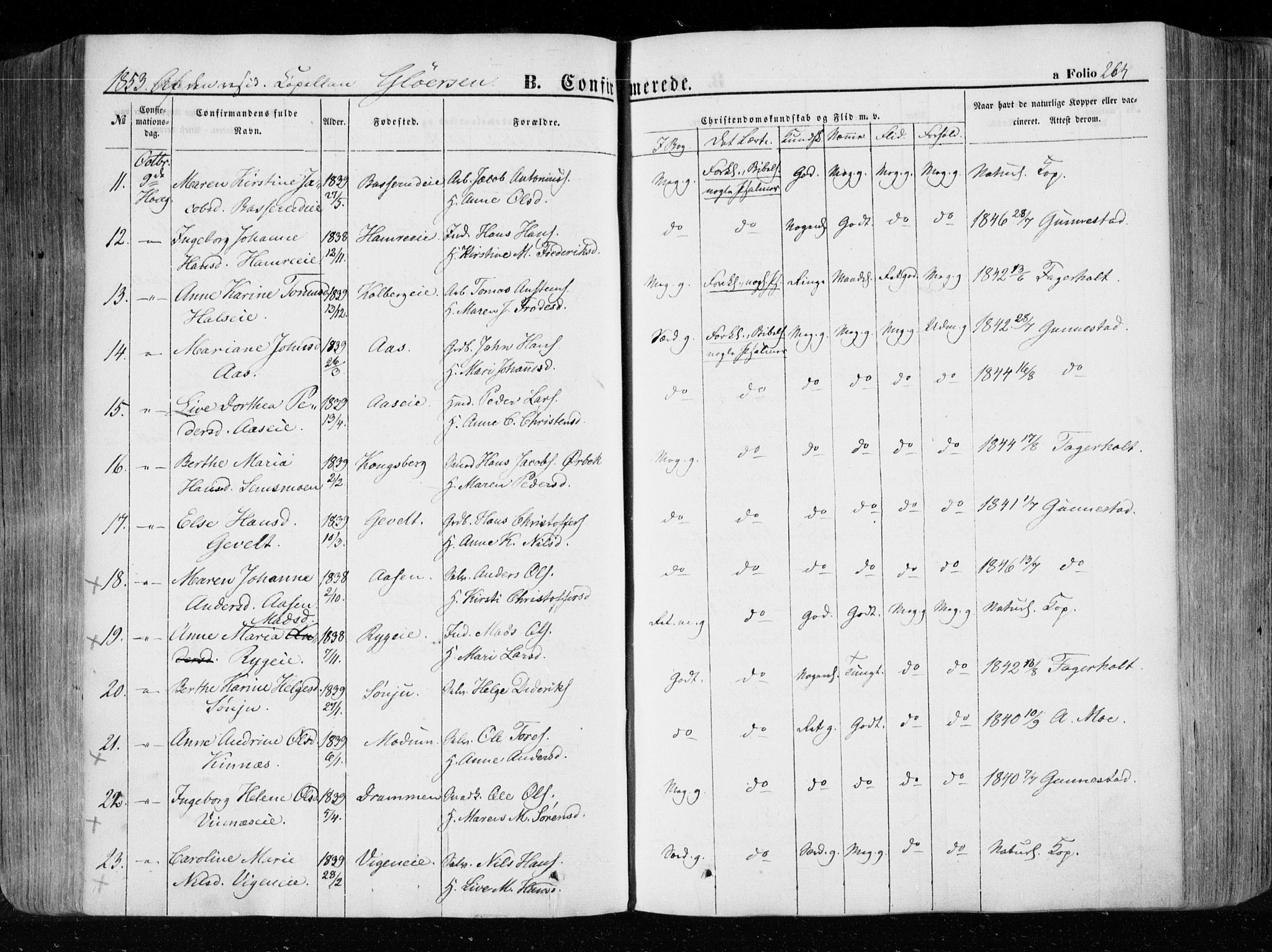 Eiker kirkebøker, AV/SAKO-A-4/F/Fa/L0014: Parish register (official) no. I 14, 1846-1854, p. 264