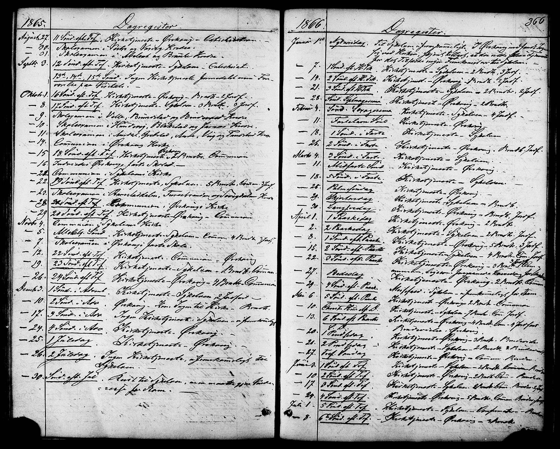 Ministerialprotokoller, klokkerbøker og fødselsregistre - Møre og Romsdal, SAT/A-1454/522/L0314: Parish register (official) no. 522A09, 1863-1877, p. 366