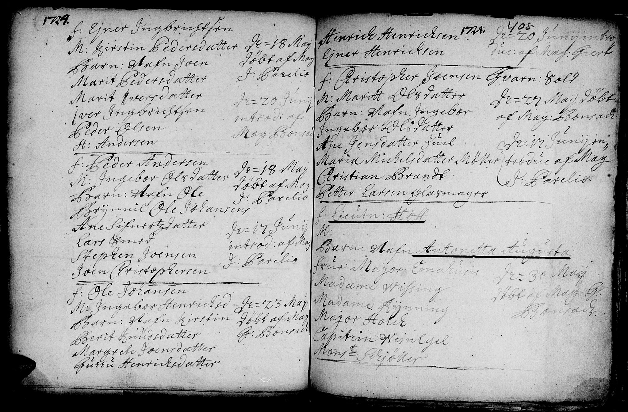 Ministerialprotokoller, klokkerbøker og fødselsregistre - Sør-Trøndelag, AV/SAT-A-1456/601/L0035: Parish register (official) no. 601A03, 1713-1728, p. 405