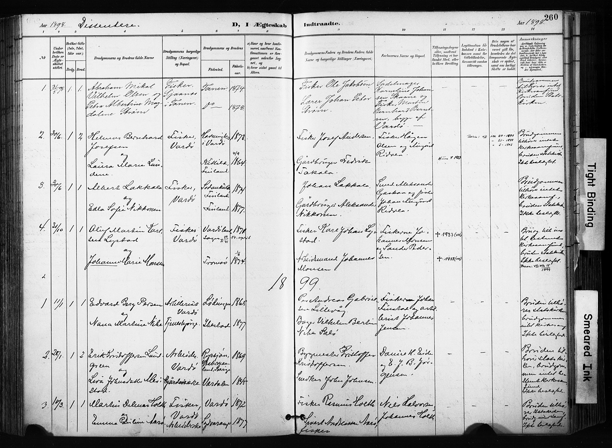 Vardø sokneprestkontor, AV/SATØ-S-1332/H/Ha/L0010kirke: Parish register (official) no. 10, 1895-1907, p. 260