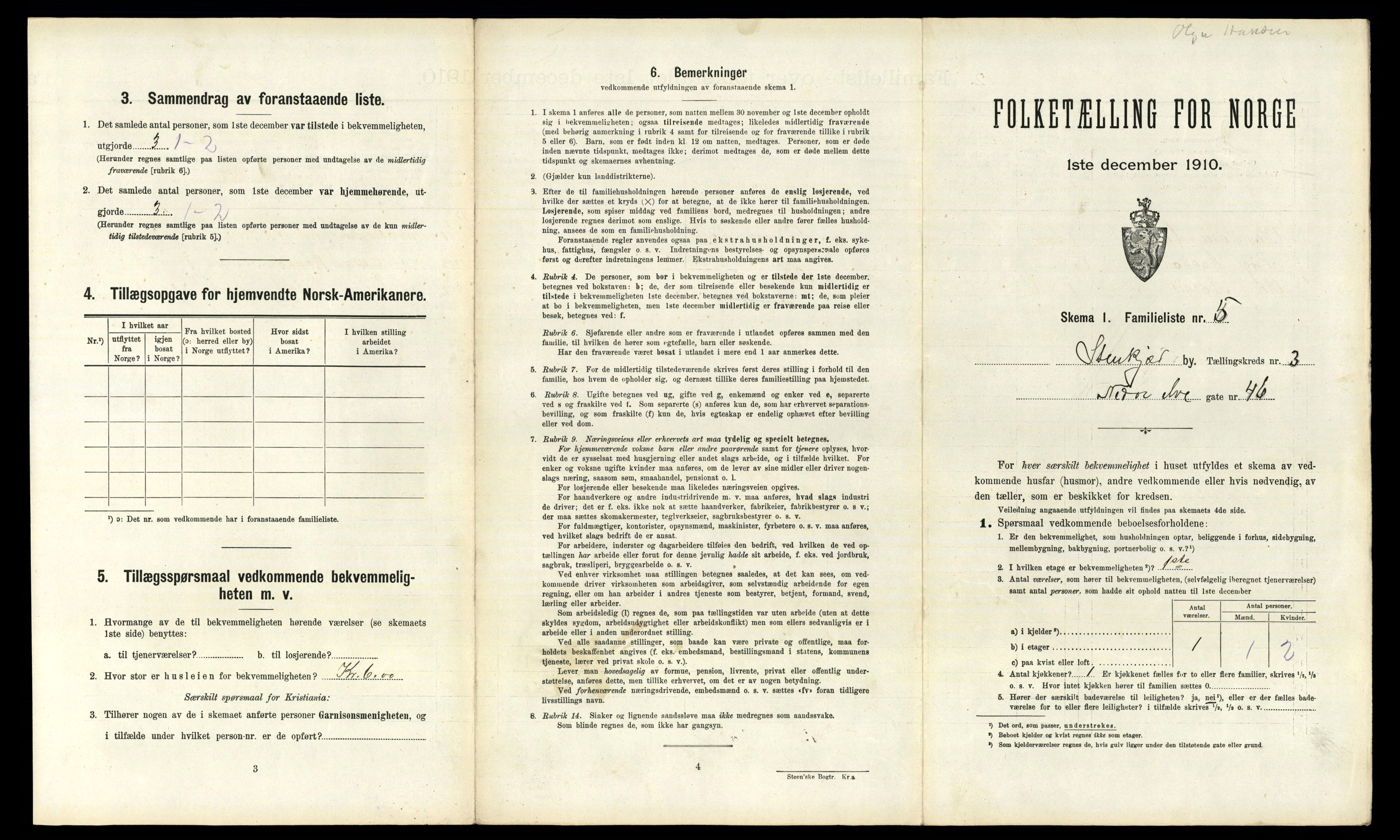 RA, 1910 census for Steinkjer, 1910, p. 704