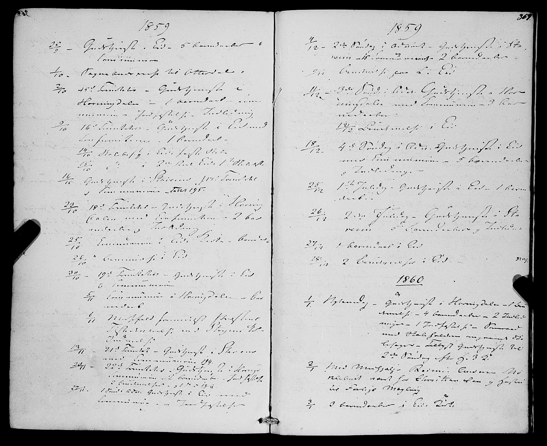 Eid sokneprestembete, AV/SAB-A-82301/H/Haa/Haaa/L0008: Parish register (official) no. A 8, 1858-1860, p. 369