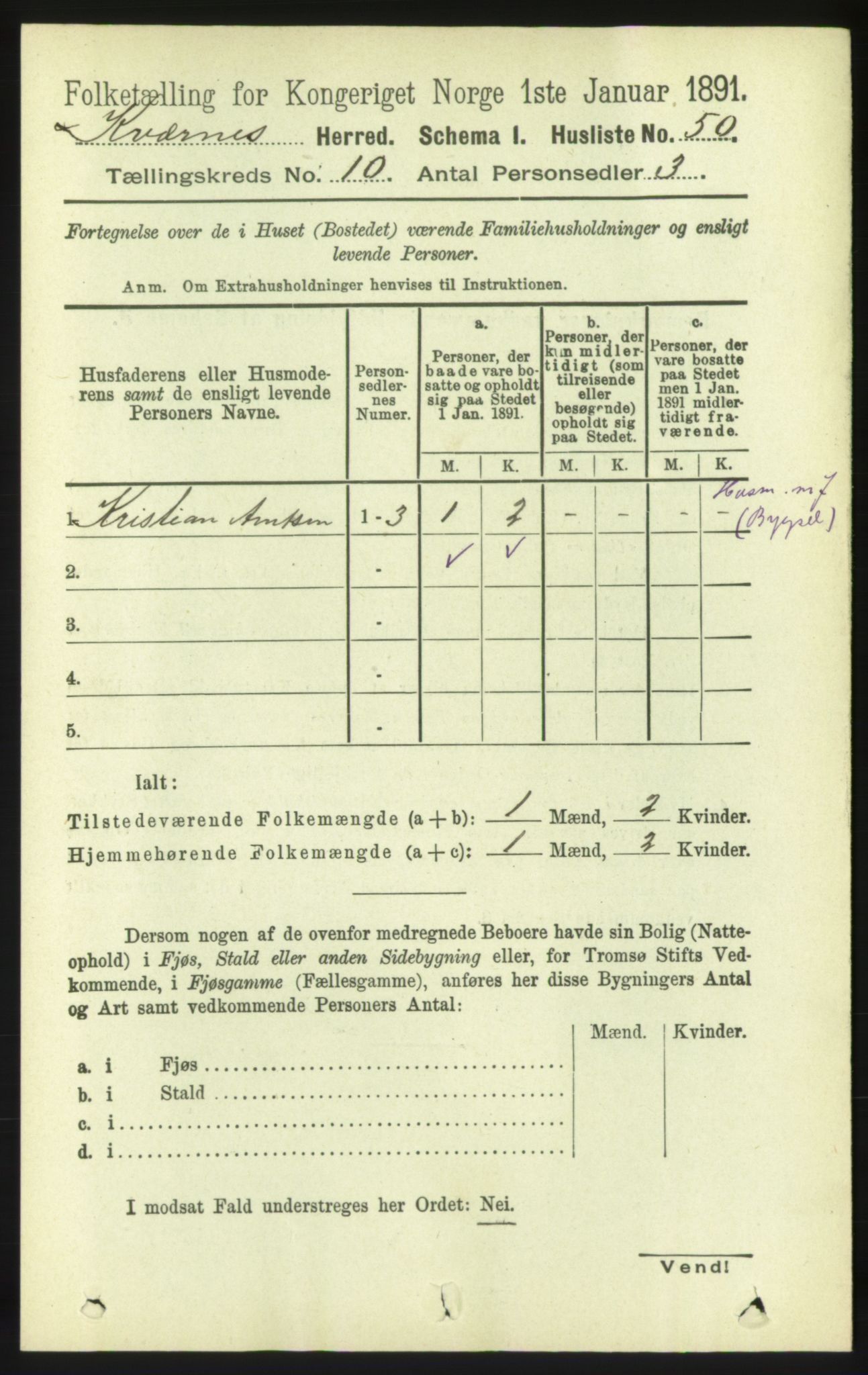 RA, 1891 census for 1553 Kvernes, 1891, p. 4319