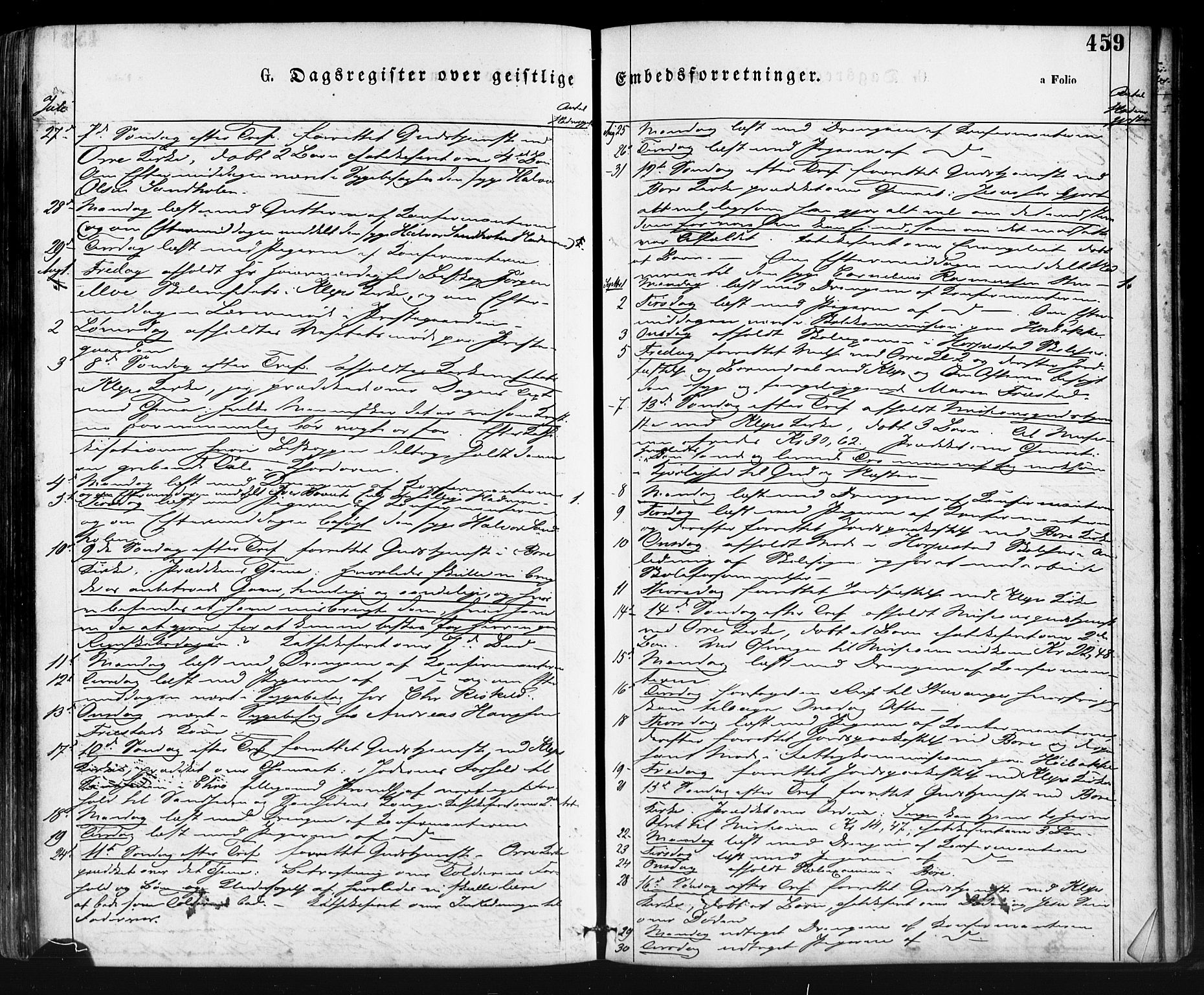 Klepp sokneprestkontor, AV/SAST-A-101803/001/3/30BA/L0006: Parish register (official) no. A 6, 1871-1885, p. 459