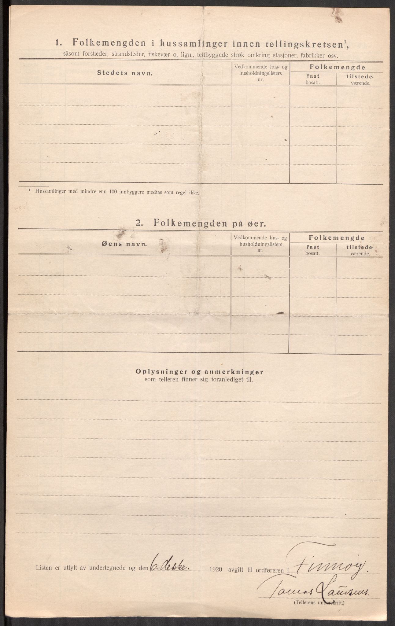 SAST, 1920 census for Finnøy, 1920, p. 17