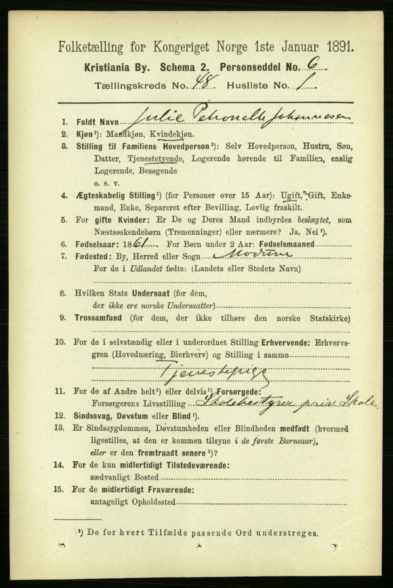 RA, 1891 census for 0301 Kristiania, 1891, p. 28389