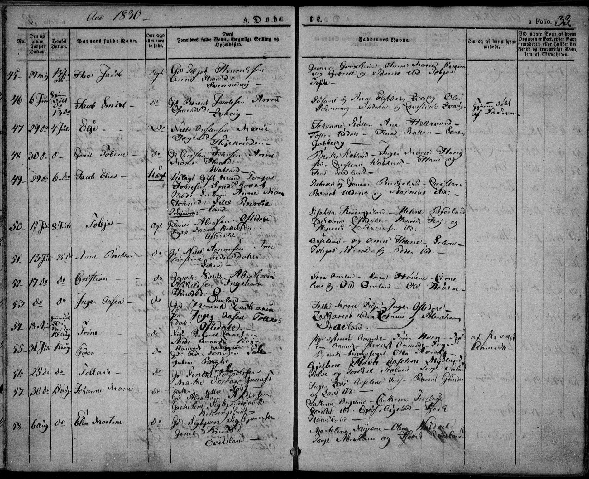 Lyngdal sokneprestkontor, AV/SAK-1111-0029/F/Fa/Fac/L0007: Parish register (official) no. A 7, 1825-1838, p. 33