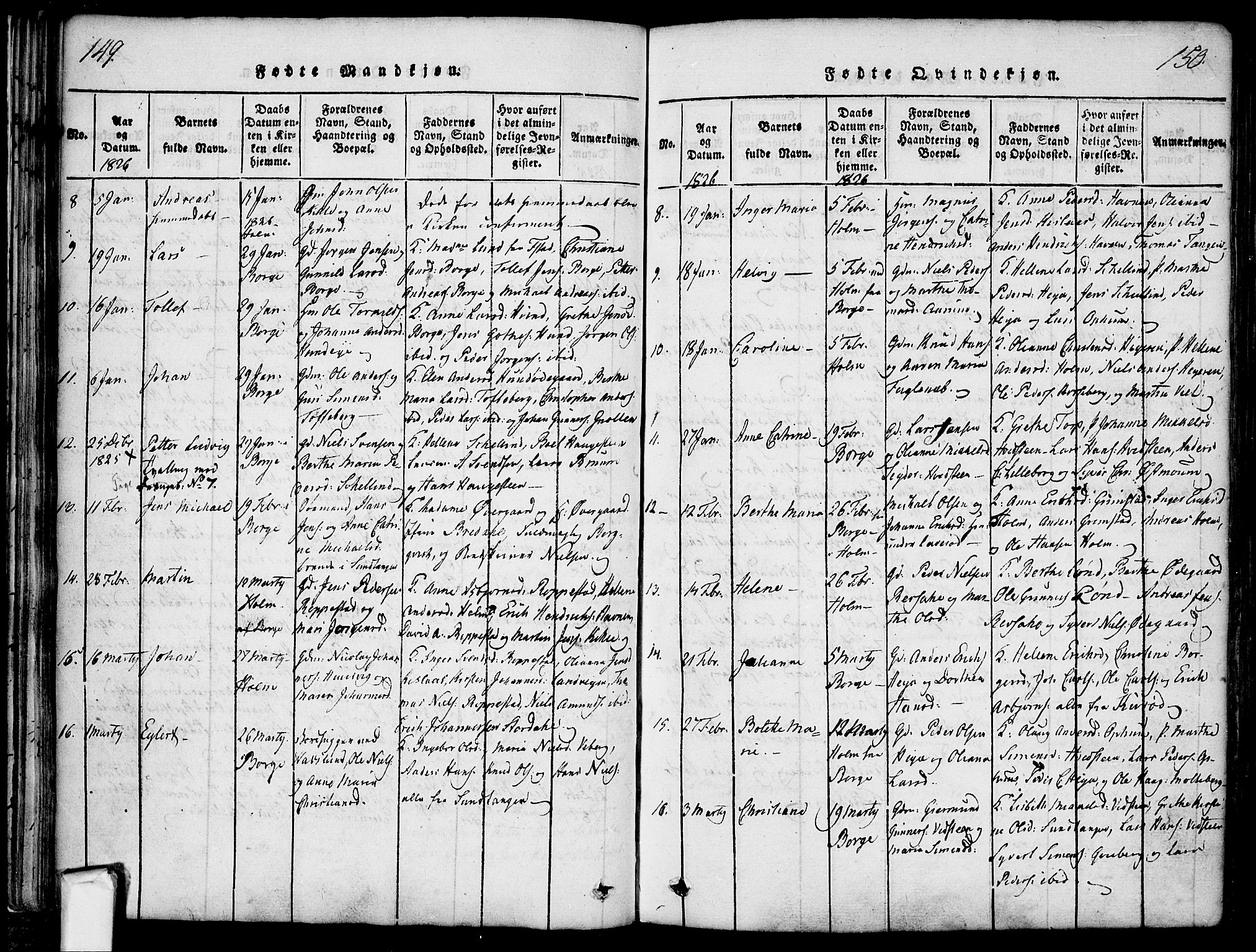 Borge prestekontor Kirkebøker, SAO/A-10903/F/Fa/L0003: Parish register (official) no. I 3, 1815-1836, p. 149-150