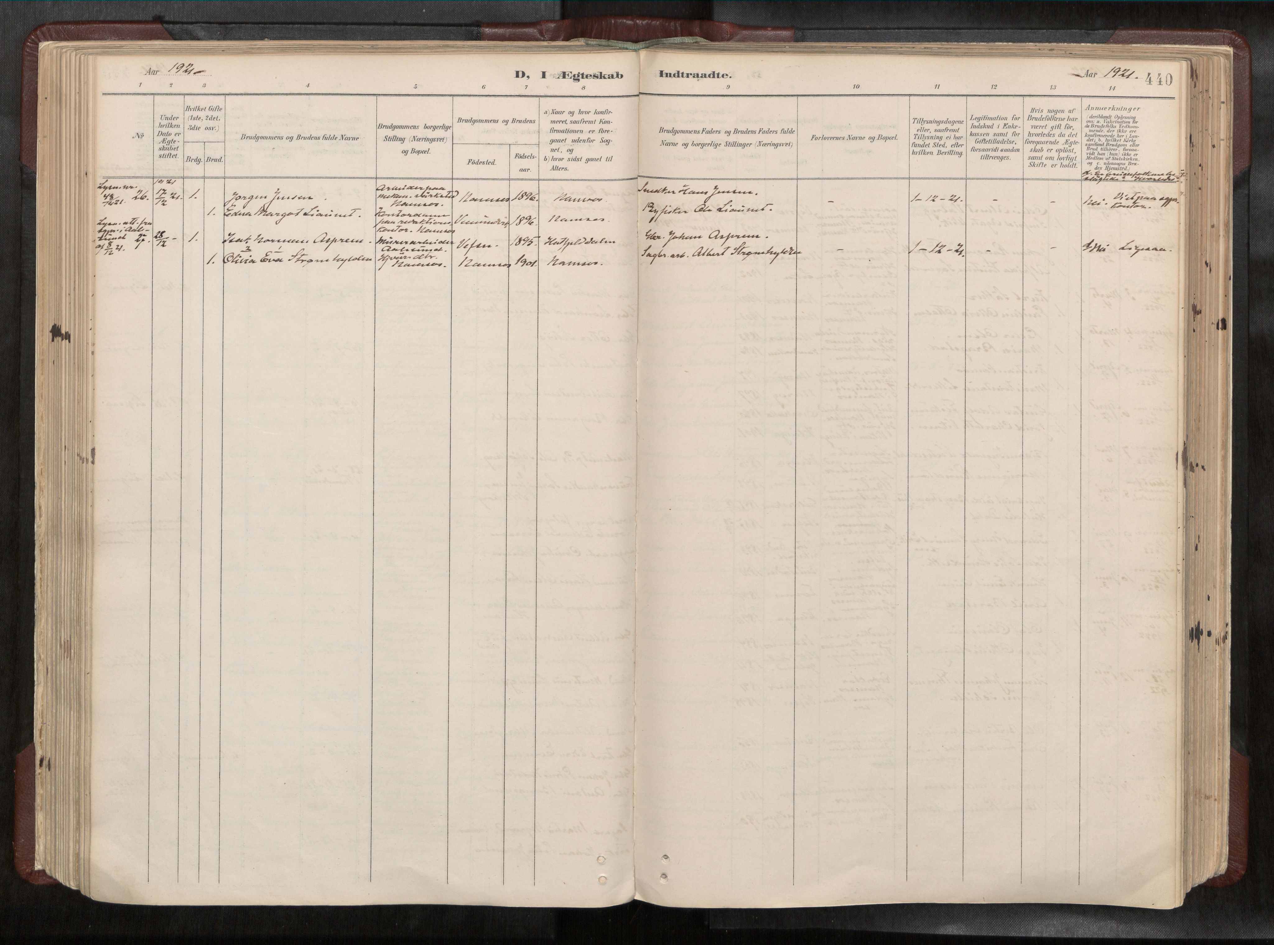 Ministerialprotokoller, klokkerbøker og fødselsregistre - Nord-Trøndelag, AV/SAT-A-1458/768/L0579a: Parish register (official) no. 768A14, 1887-1931, p. 440