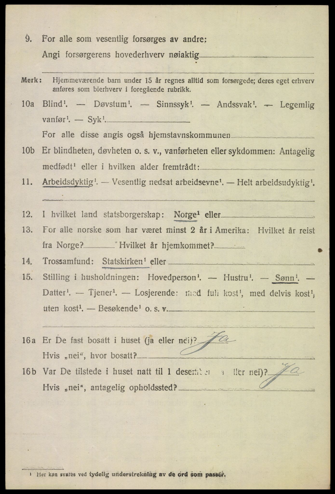 SAH, 1920 census for Vardal, 1920, p. 3882