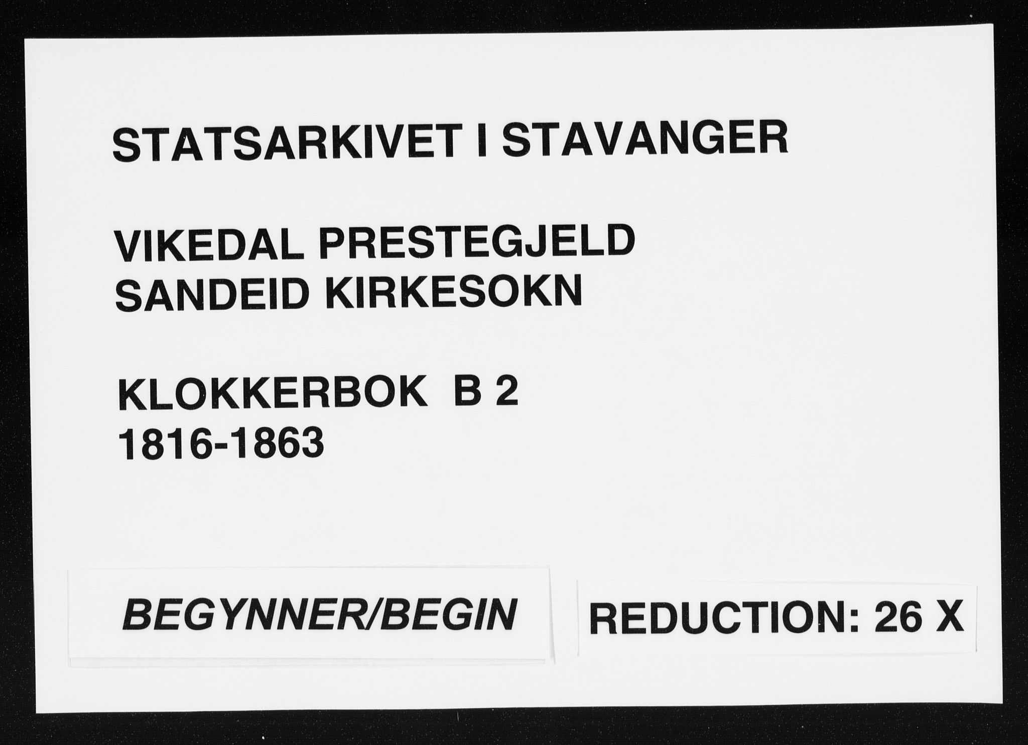 Vikedal sokneprestkontor, SAST/A-101840/01/V: Parish register (copy) no. B 2, 1816-1863