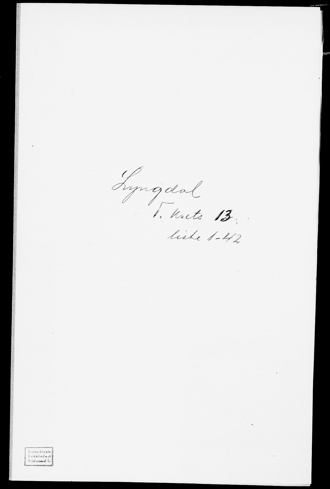 SAK, 1875 census for 1032P Lyngdal, 1875, p. 1946