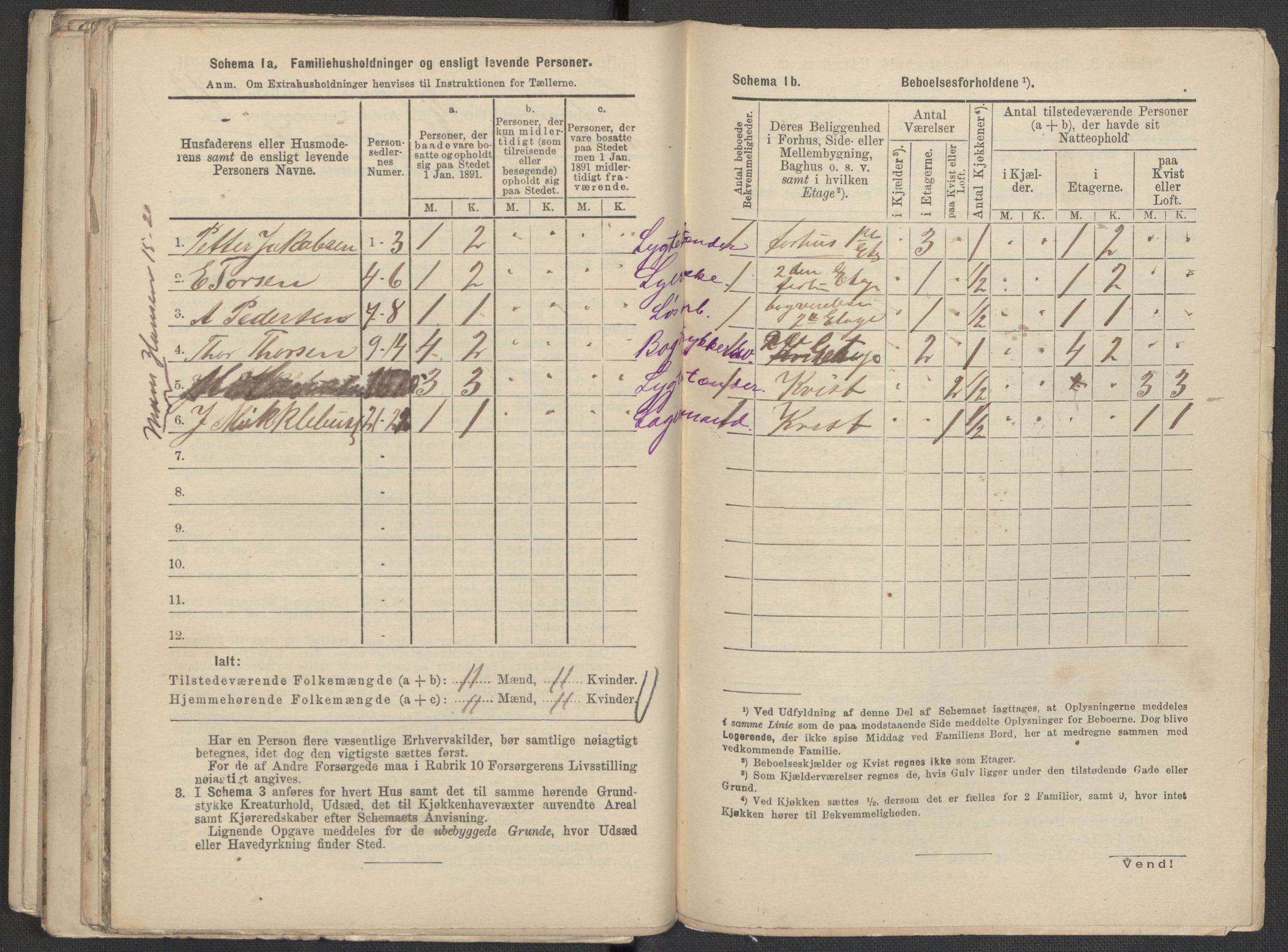 RA, 1891 Census for 1301 Bergen, 1891, p. 850