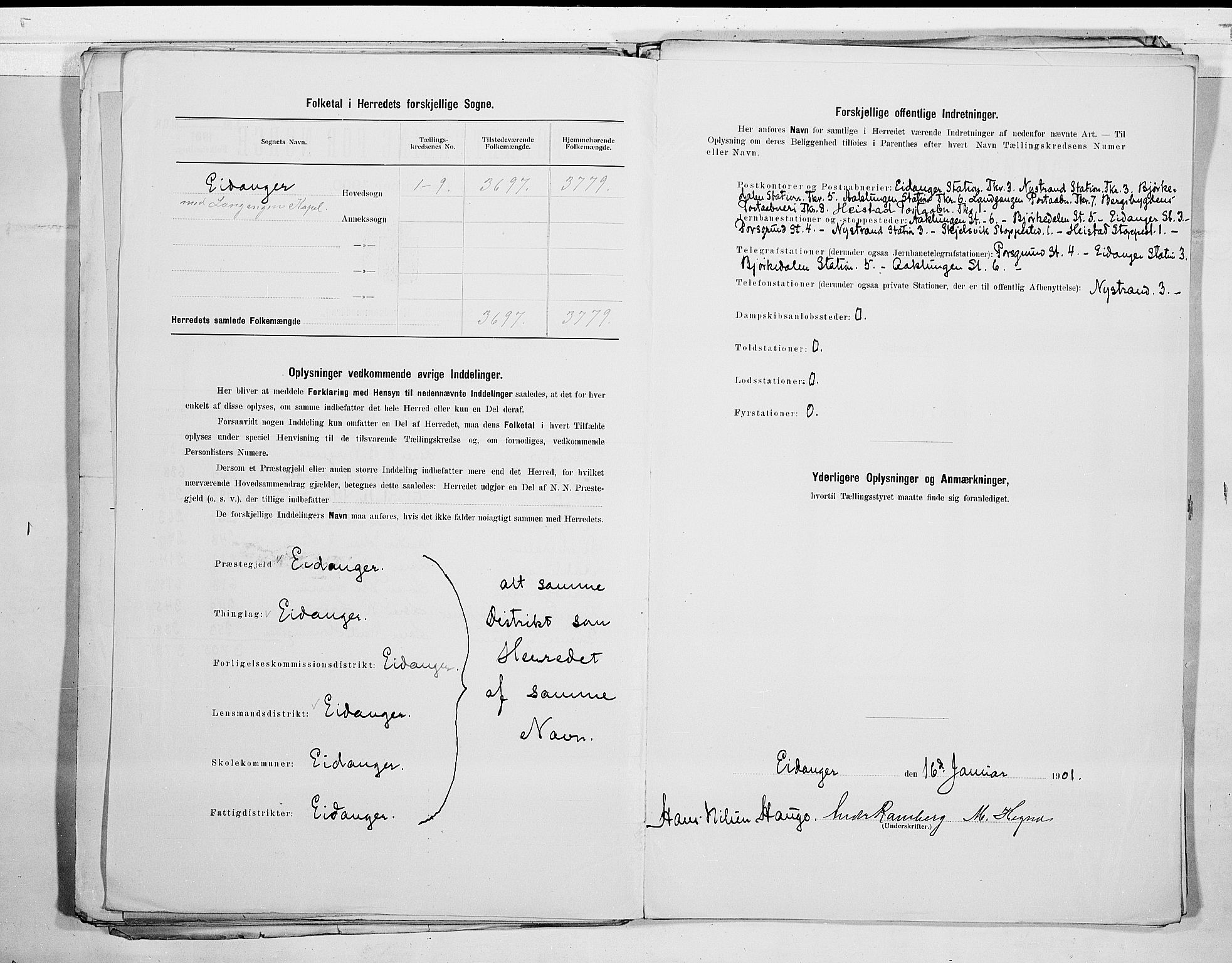 SAKO, 1900 census for Eidanger, 1900, p. 3