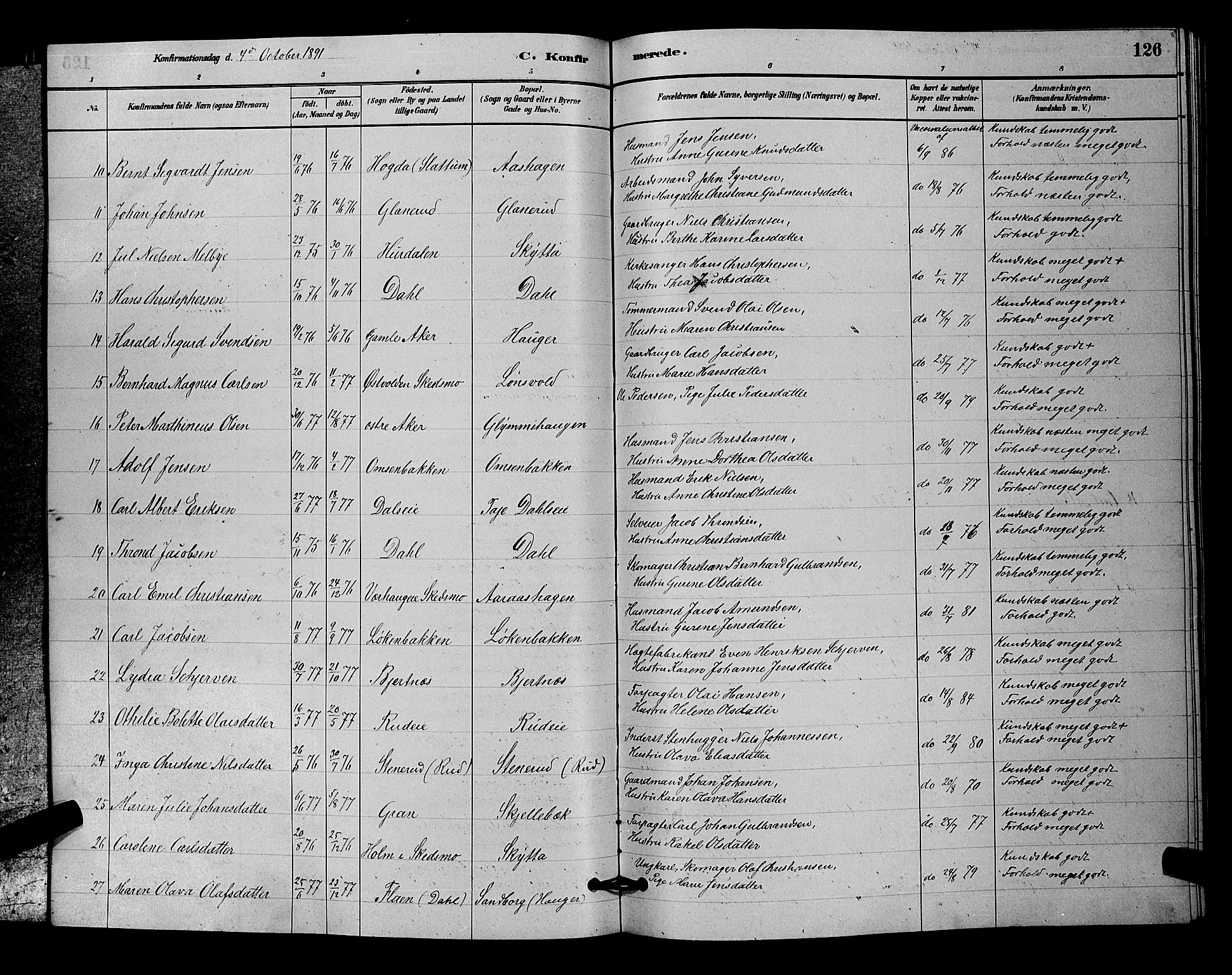 Nittedal prestekontor Kirkebøker, SAO/A-10365a/G/Ga/L0002: Parish register (copy) no. I 2, 1879-1901, p. 126