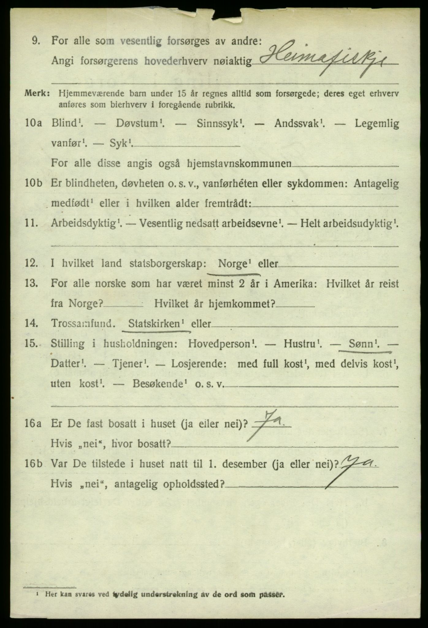 SAB, 1920 census for Fjell, 1920, p. 2251