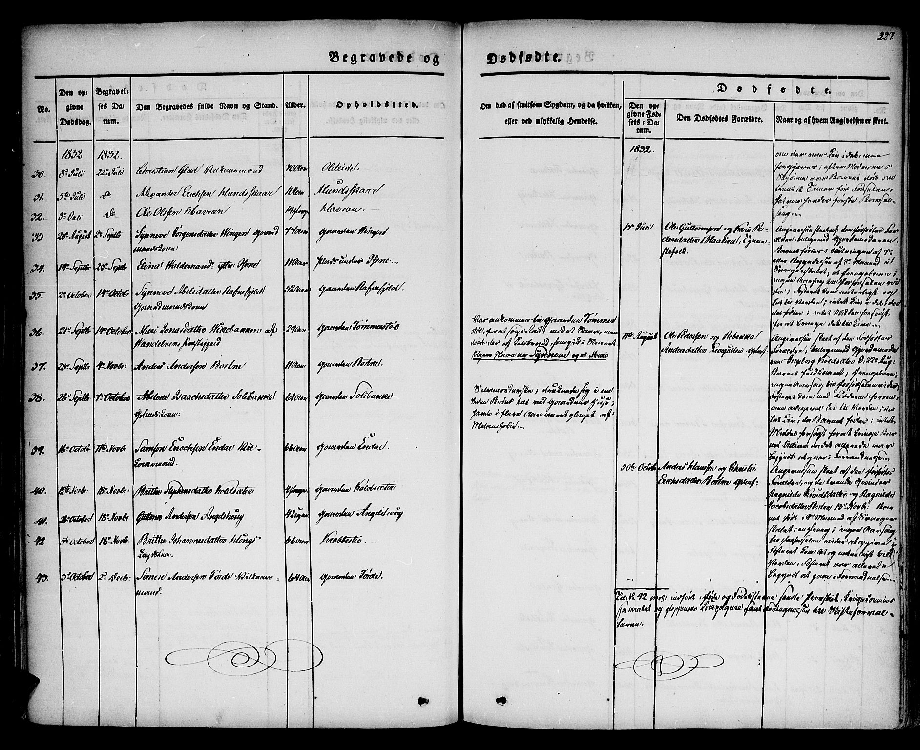 Davik sokneprestembete, AV/SAB-A-79701/H/Haa/Haaa/L0004: Parish register (official) no. A 4, 1830-1849, p. 227