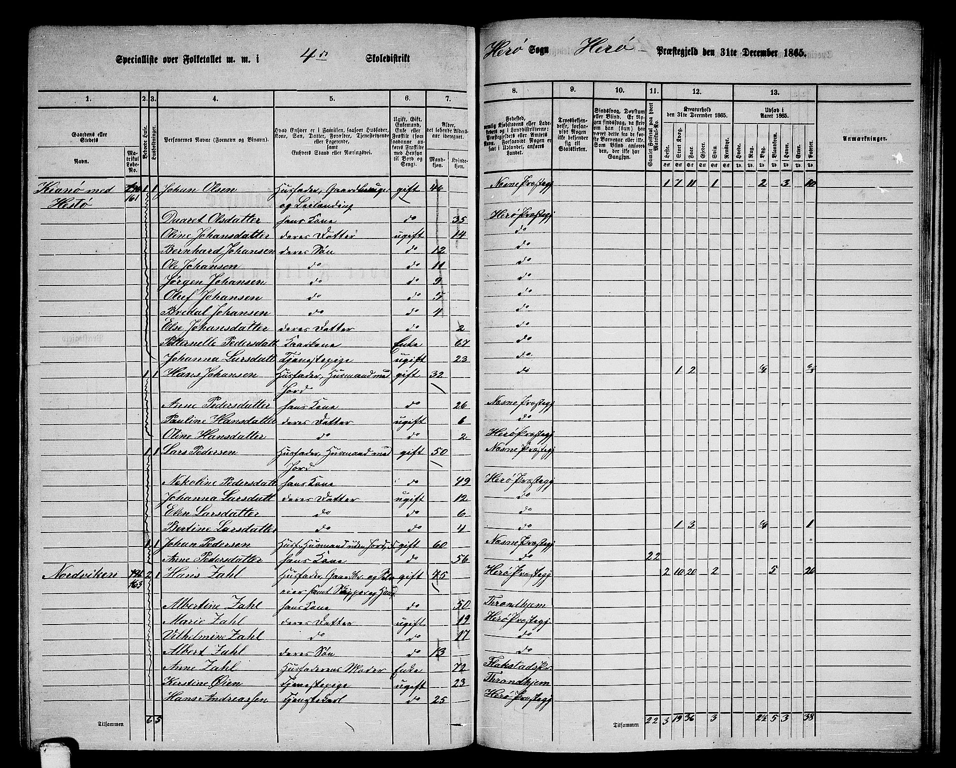 RA, 1865 census for Herøy, 1865, p. 63