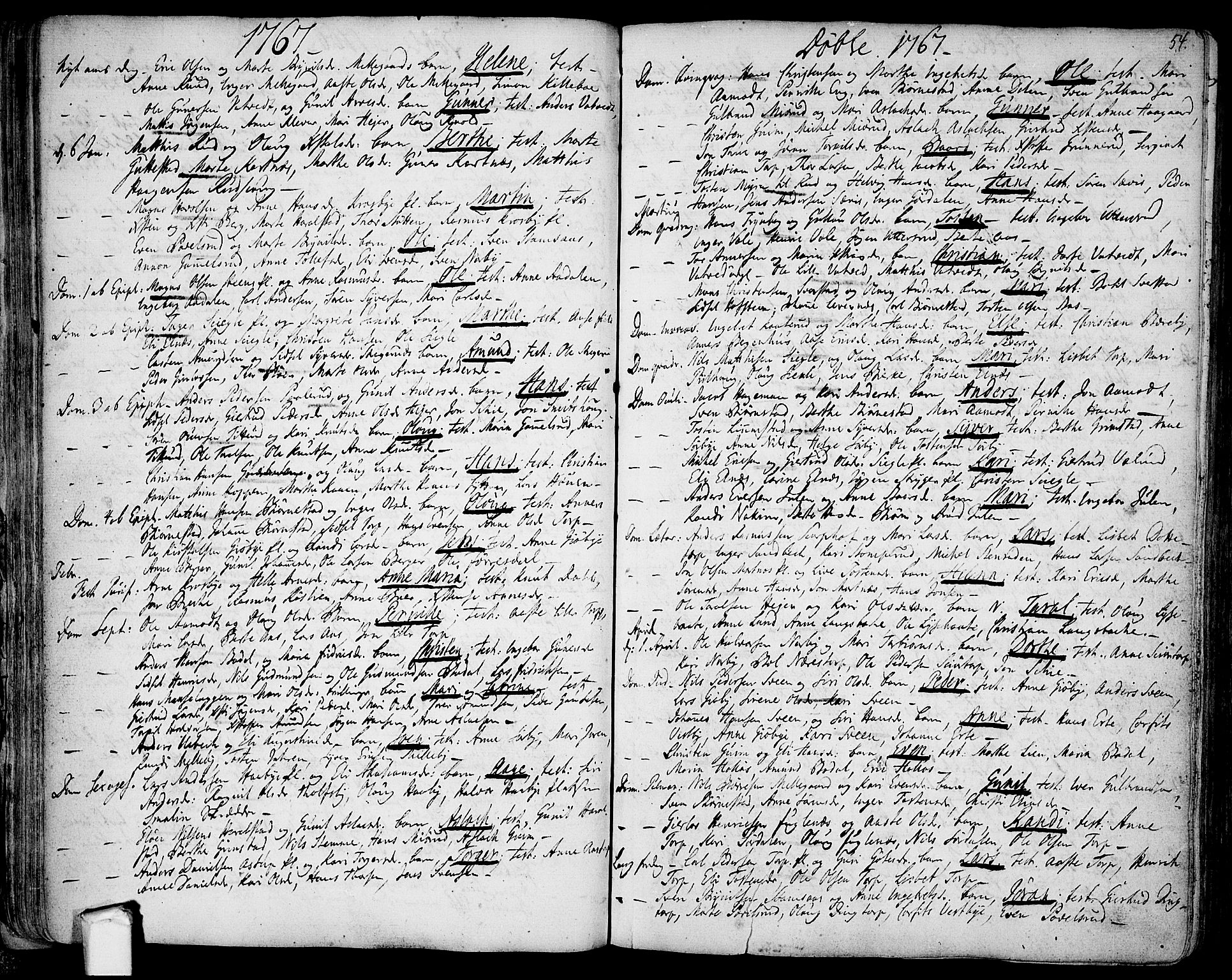 Rakkestad prestekontor Kirkebøker, AV/SAO-A-2008/F/Fa/L0003: Parish register (official) no. I 3, 1752-1777, p. 54