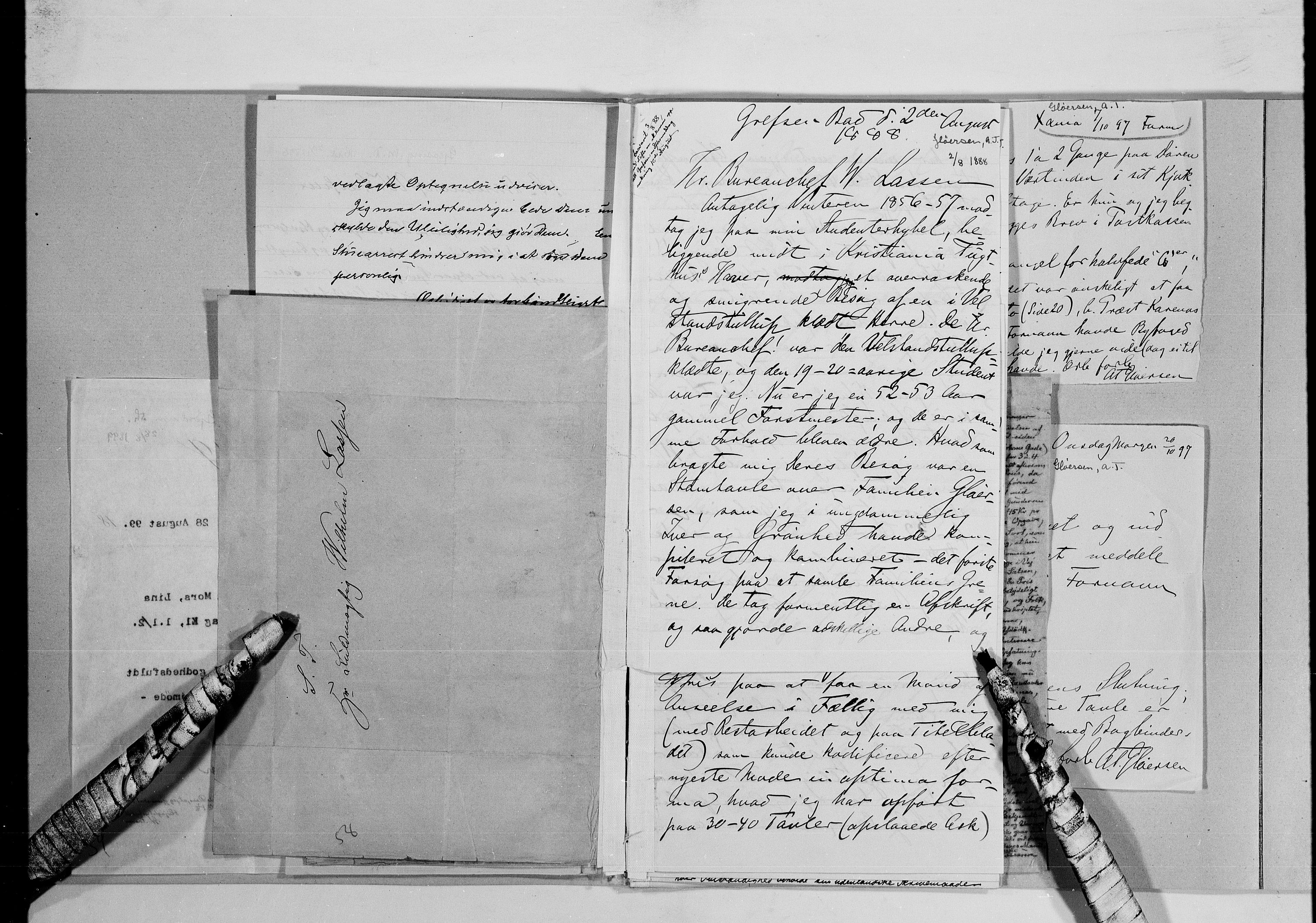 Lassens samlinger, AV/RA-PA-0051/G/L0097: Alfabetisk ordnede brev til Wilhelm Lassen: Fabritius - Grønvold, 1815-1907, p. 154