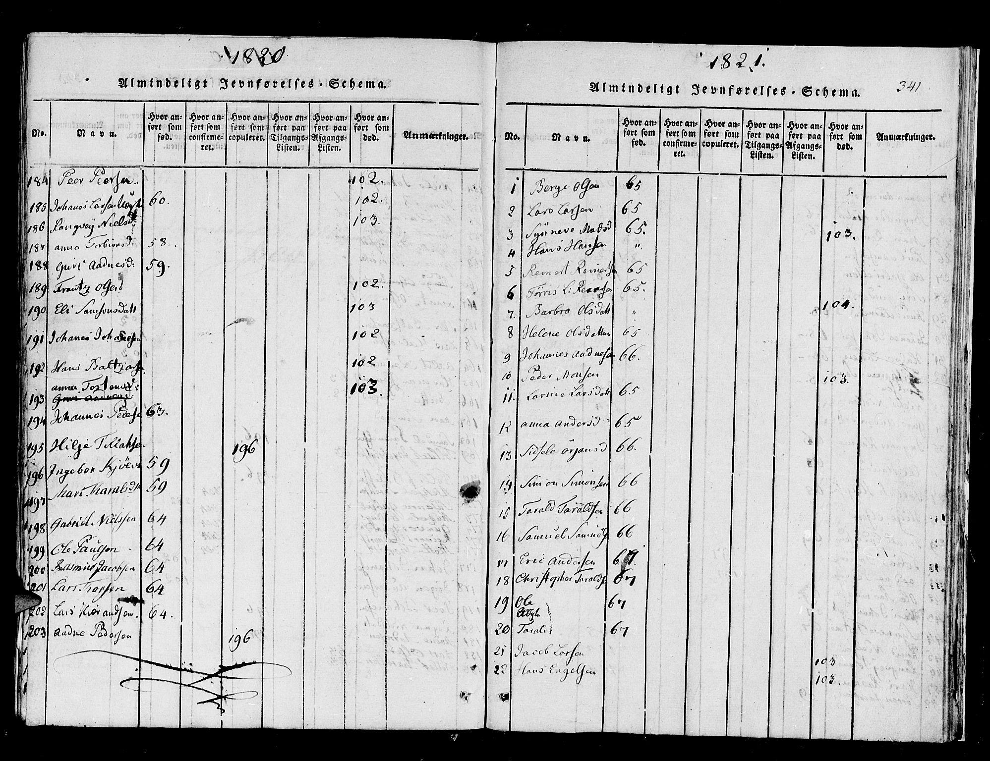 Stord sokneprestembete, AV/SAB-A-78201/H/Haa: Parish register (official) no. A 5, 1816-1825, p. 341