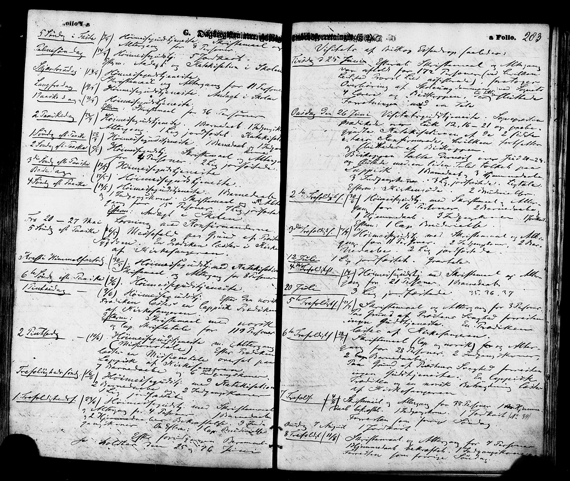 Talvik sokneprestkontor, AV/SATØ-S-1337/H/Ha/L0011kirke: Parish register (official) no. 11, 1864-1877, p. 283
