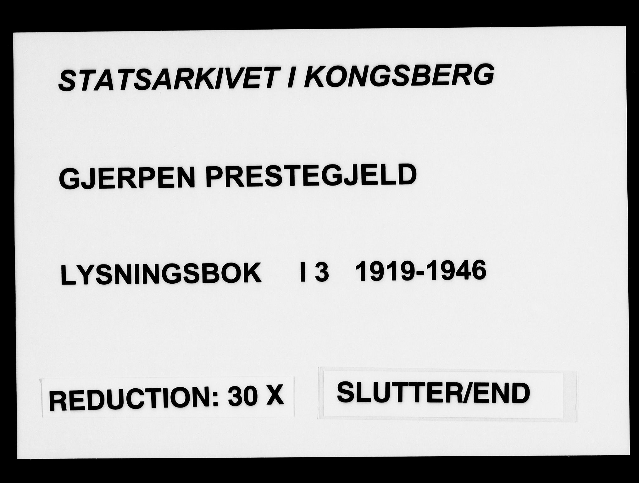Gjerpen kirkebøker, SAKO/A-265/H/Ha/L0003: Banns register no. I 3, 1919-1946