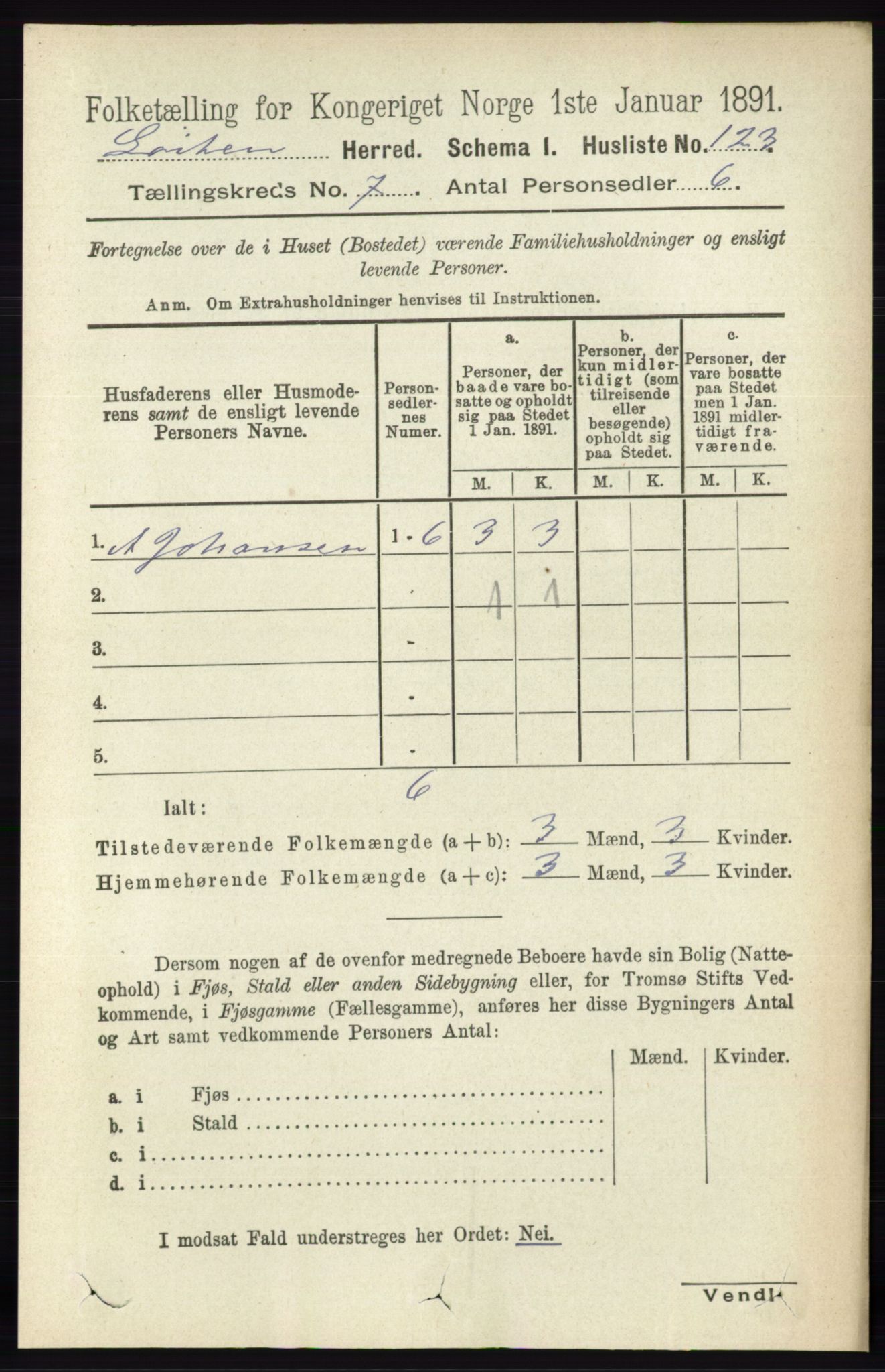 RA, 1891 census for 0415 Løten, 1891, p. 4391