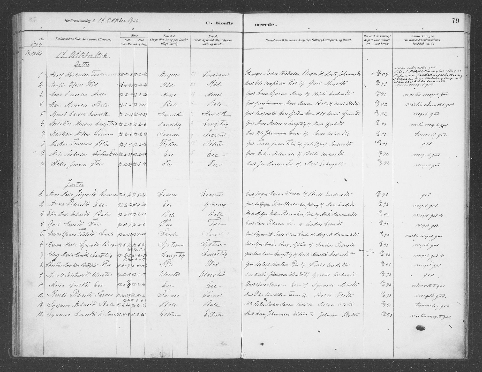 Balestrand sokneprestembete, AV/SAB-A-79601/H/Haa/Haab/L0001: Parish register (official) no. B  1, 1889-1910, p. 79