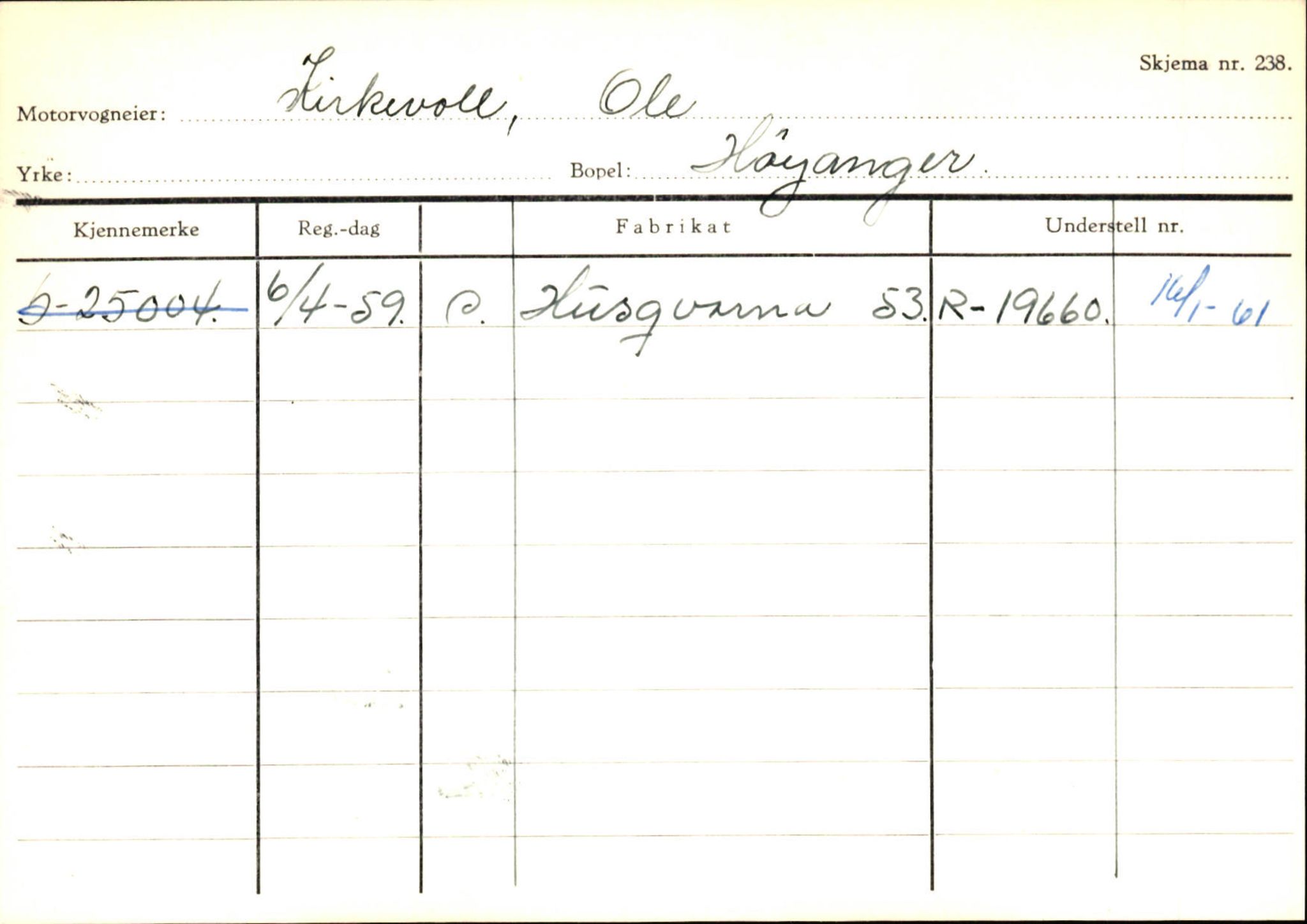 Statens vegvesen, Sogn og Fjordane vegkontor, SAB/A-5301/4/F/L0130: Eigarregister Eid T-Å. Høyanger A-O, 1945-1975, p. 1722