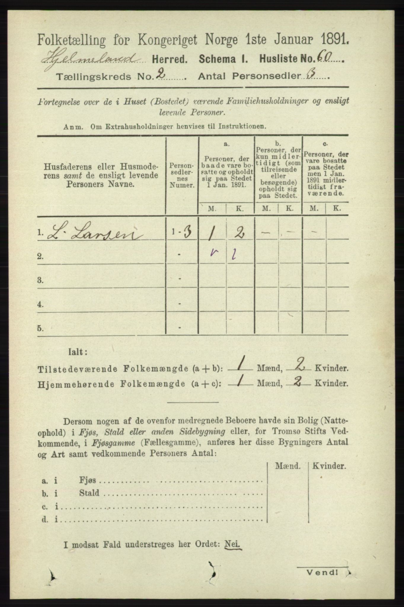 RA, 1891 census for 1133 Hjelmeland, 1891, p. 379