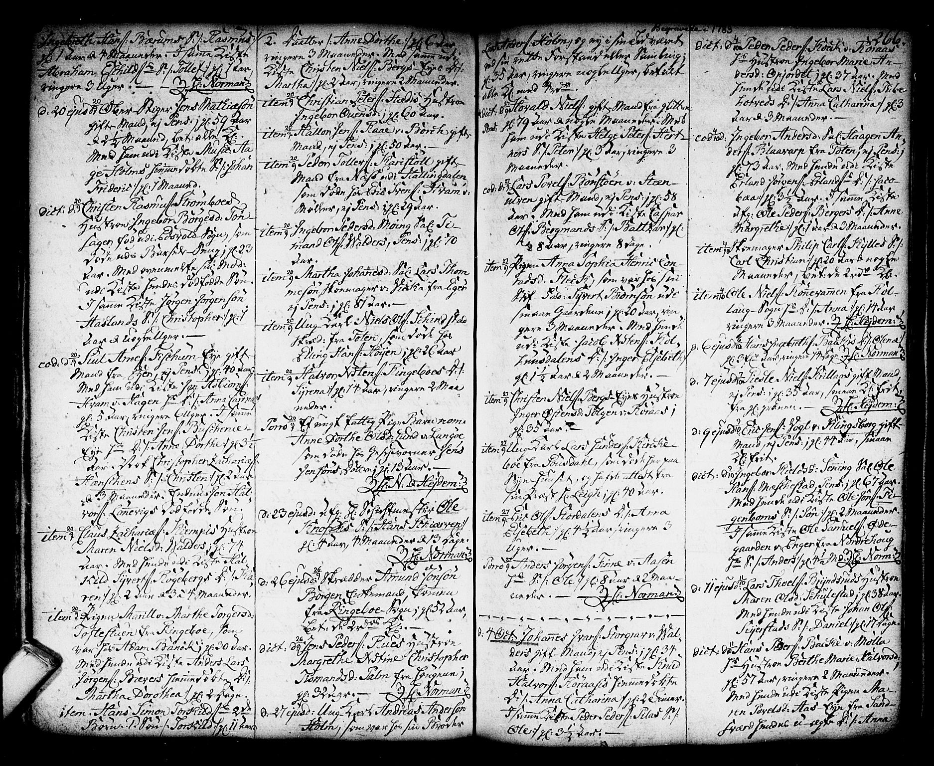 Kongsberg kirkebøker, SAKO/A-22/F/Fa/L0006: Parish register (official) no. I 6, 1783-1797, p. 266
