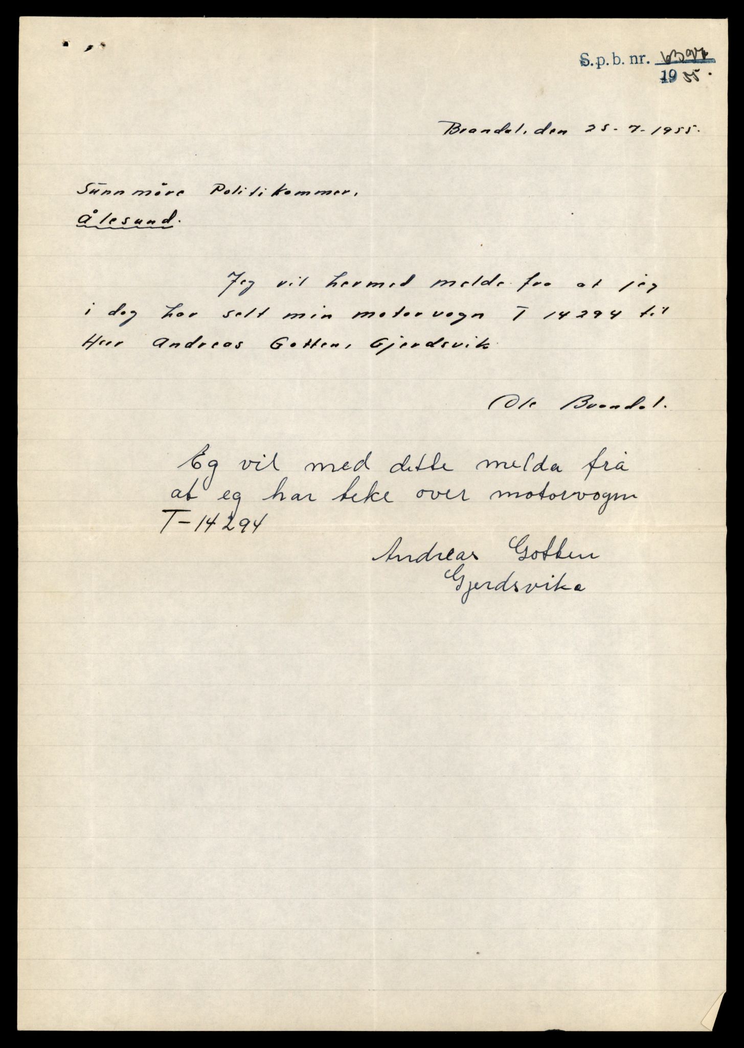 Møre og Romsdal vegkontor - Ålesund trafikkstasjon, AV/SAT-A-4099/F/Fe/L0044: Registreringskort for kjøretøy T 14205 - T 14319, 1927-1998, p. 2609