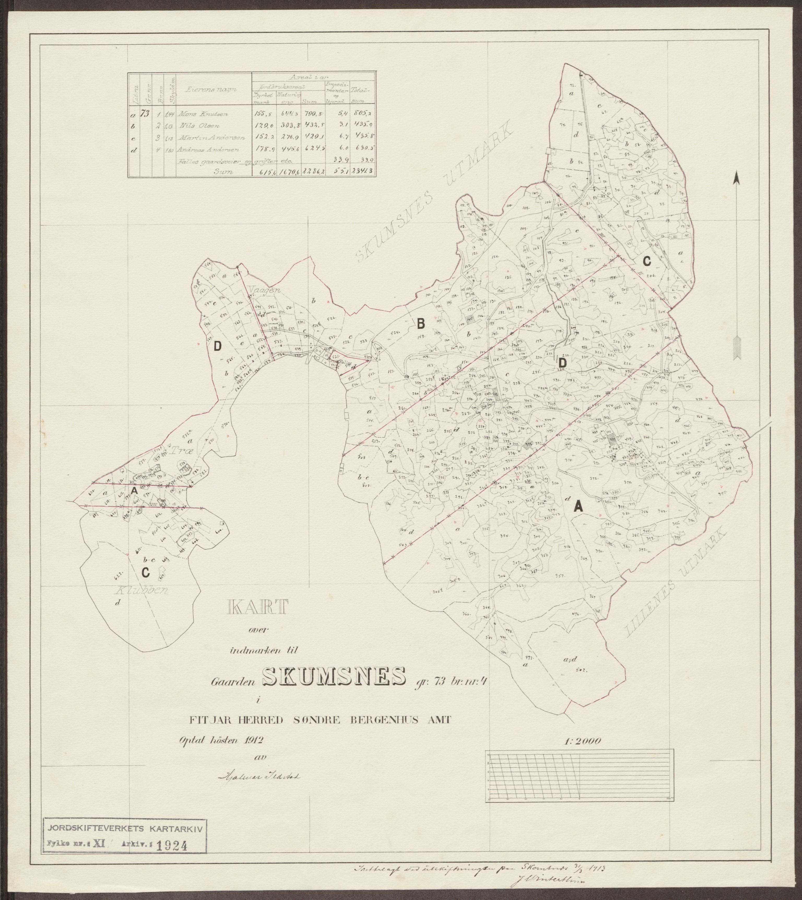 Jordskifteverkets kartarkiv, RA/S-3929/T, 1859-1988, p. 2100