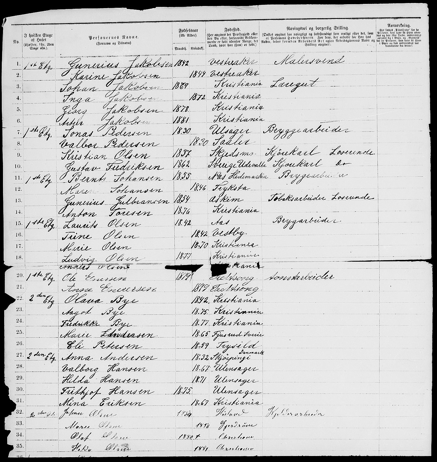 RA, 1885 census for 0301 Kristiania, 1885, p. 9060