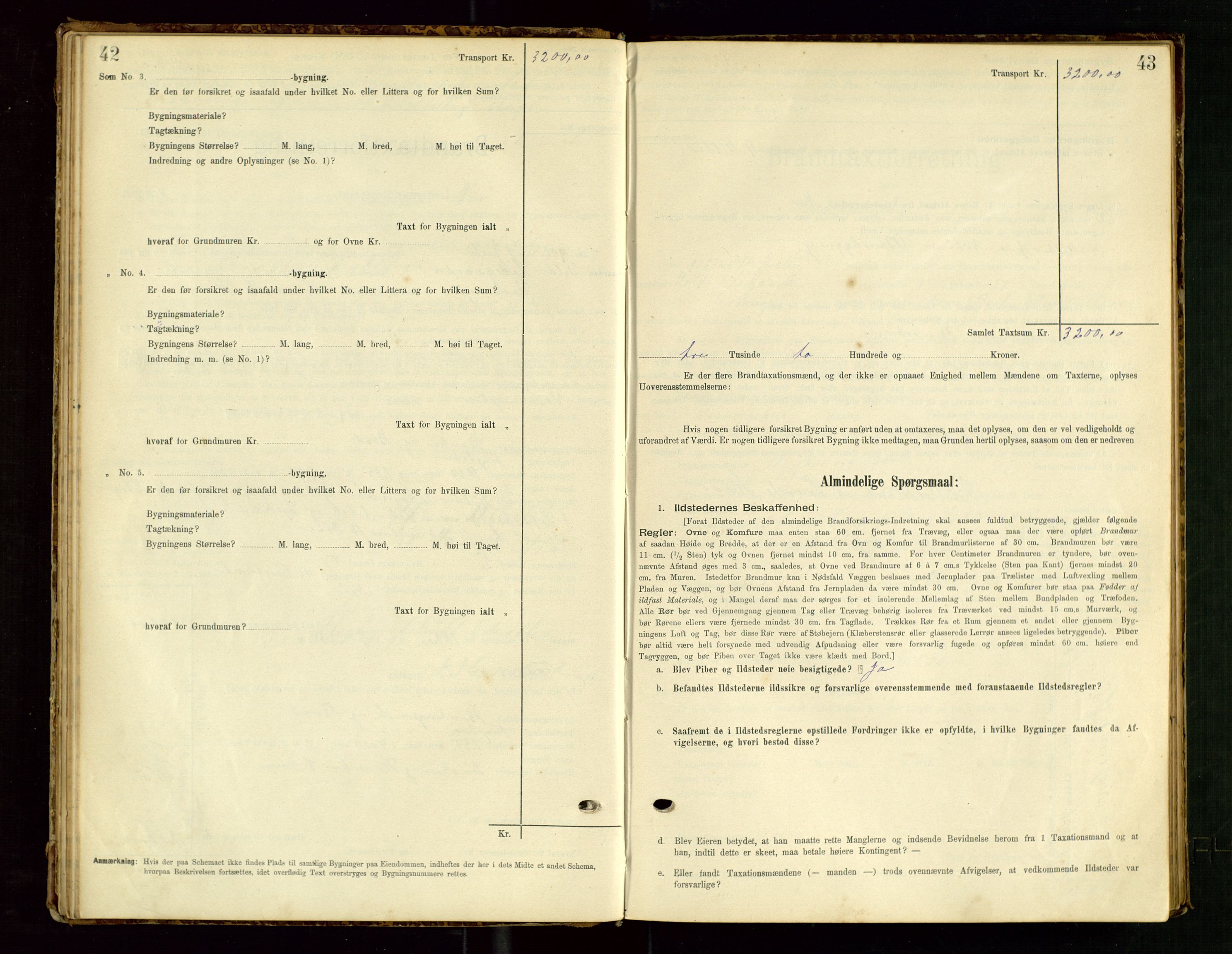 Hå lensmannskontor, AV/SAST-A-100456/Goa/L0003: Takstprotokoll (skjema), 1895-1911, p. 42-43