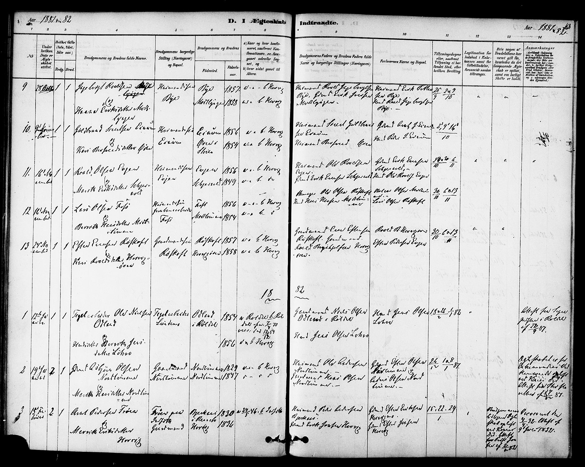 Ministerialprotokoller, klokkerbøker og fødselsregistre - Sør-Trøndelag, SAT/A-1456/692/L1105: Parish register (official) no. 692A05, 1878-1890, p. 112