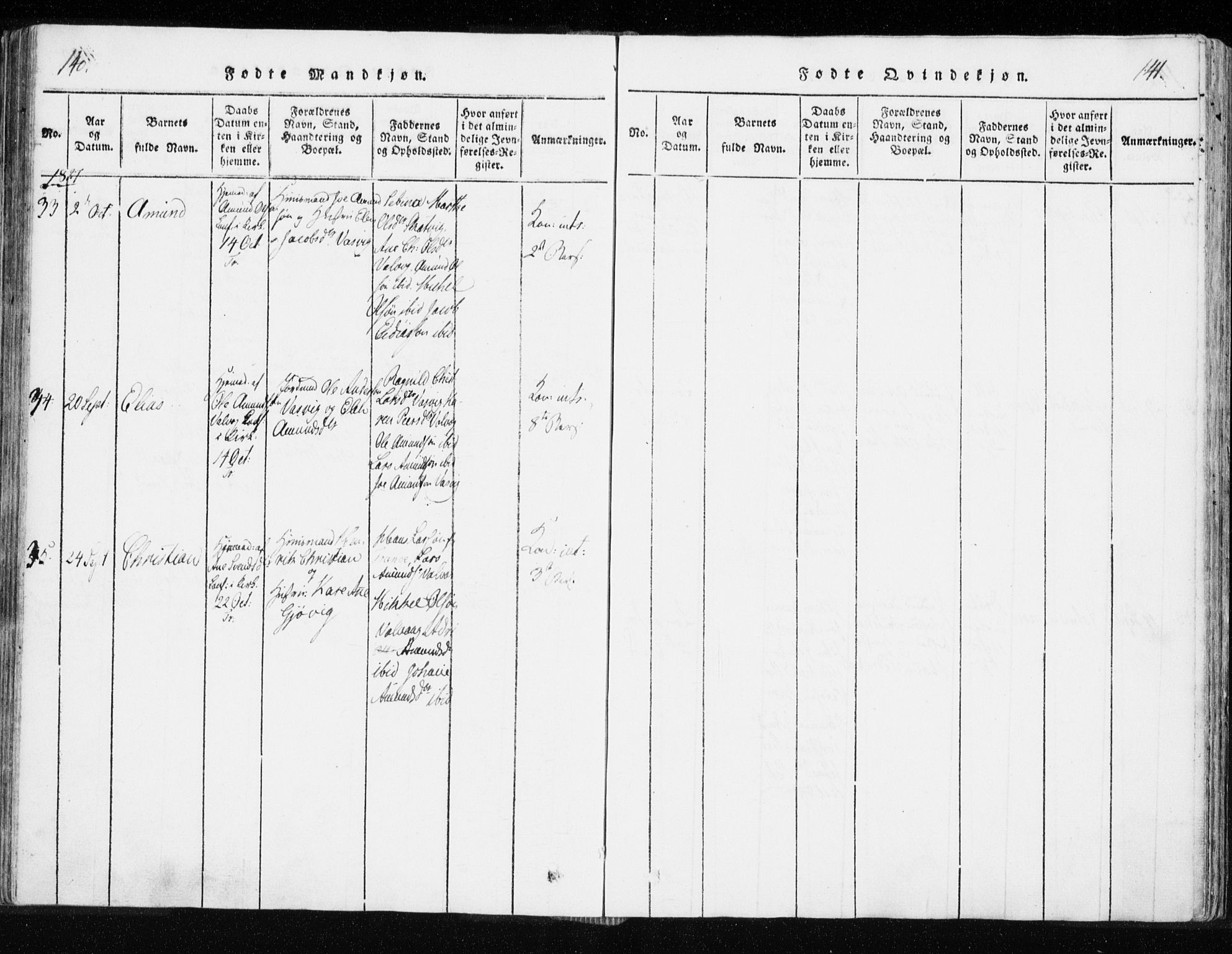 Tranøy sokneprestkontor, AV/SATØ-S-1313/I/Ia/Iaa/L0004kirke: Parish register (official) no. 4, 1820-1829, p. 140-141