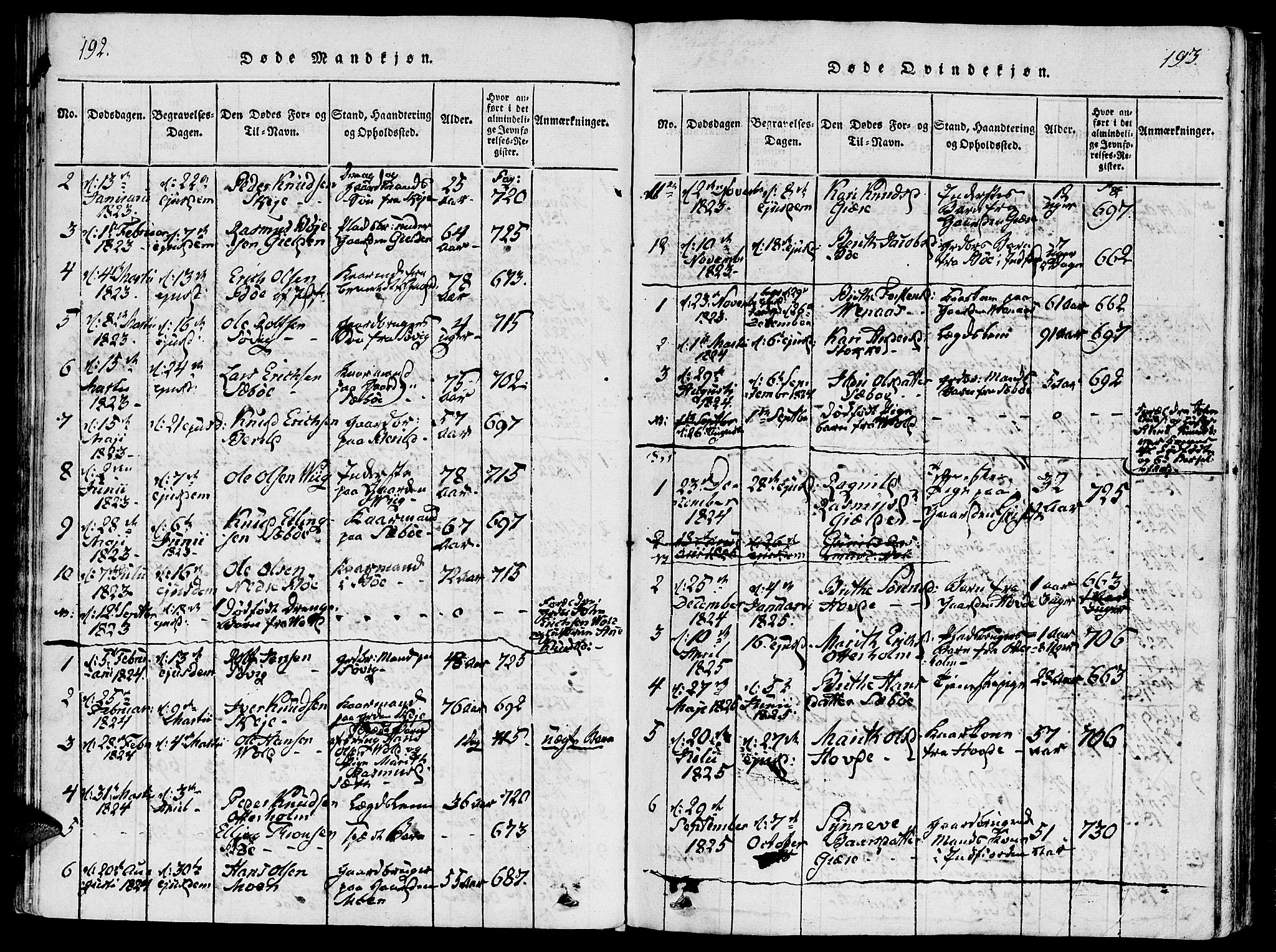 Ministerialprotokoller, klokkerbøker og fødselsregistre - Møre og Romsdal, SAT/A-1454/543/L0561: Parish register (official) no. 543A01, 1818-1853, p. 192-193