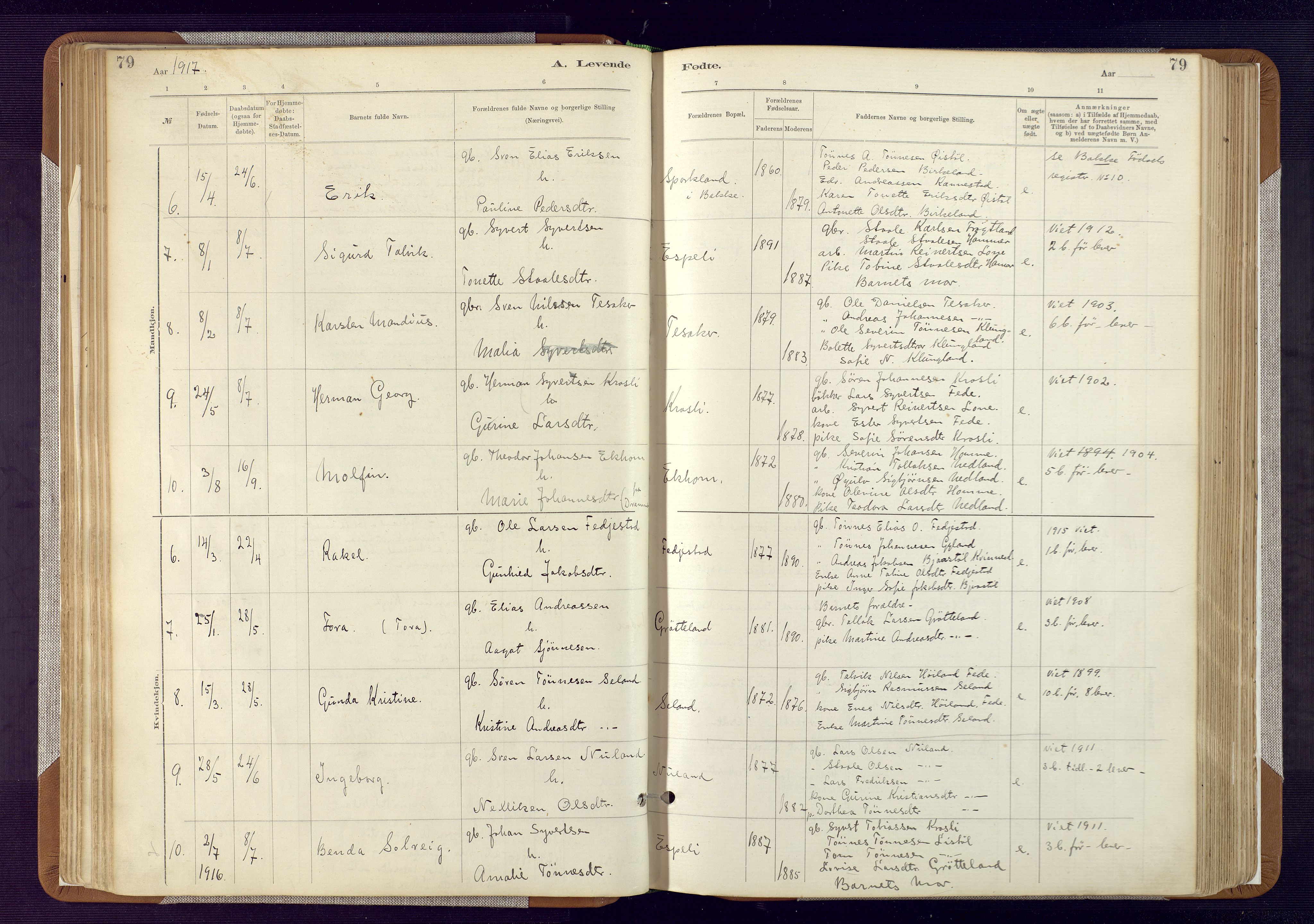 Bakke sokneprestkontor, AV/SAK-1111-0002/F/Fa/Fab/L0003: Parish register (official) no. A 3, 1884-1921, p. 79