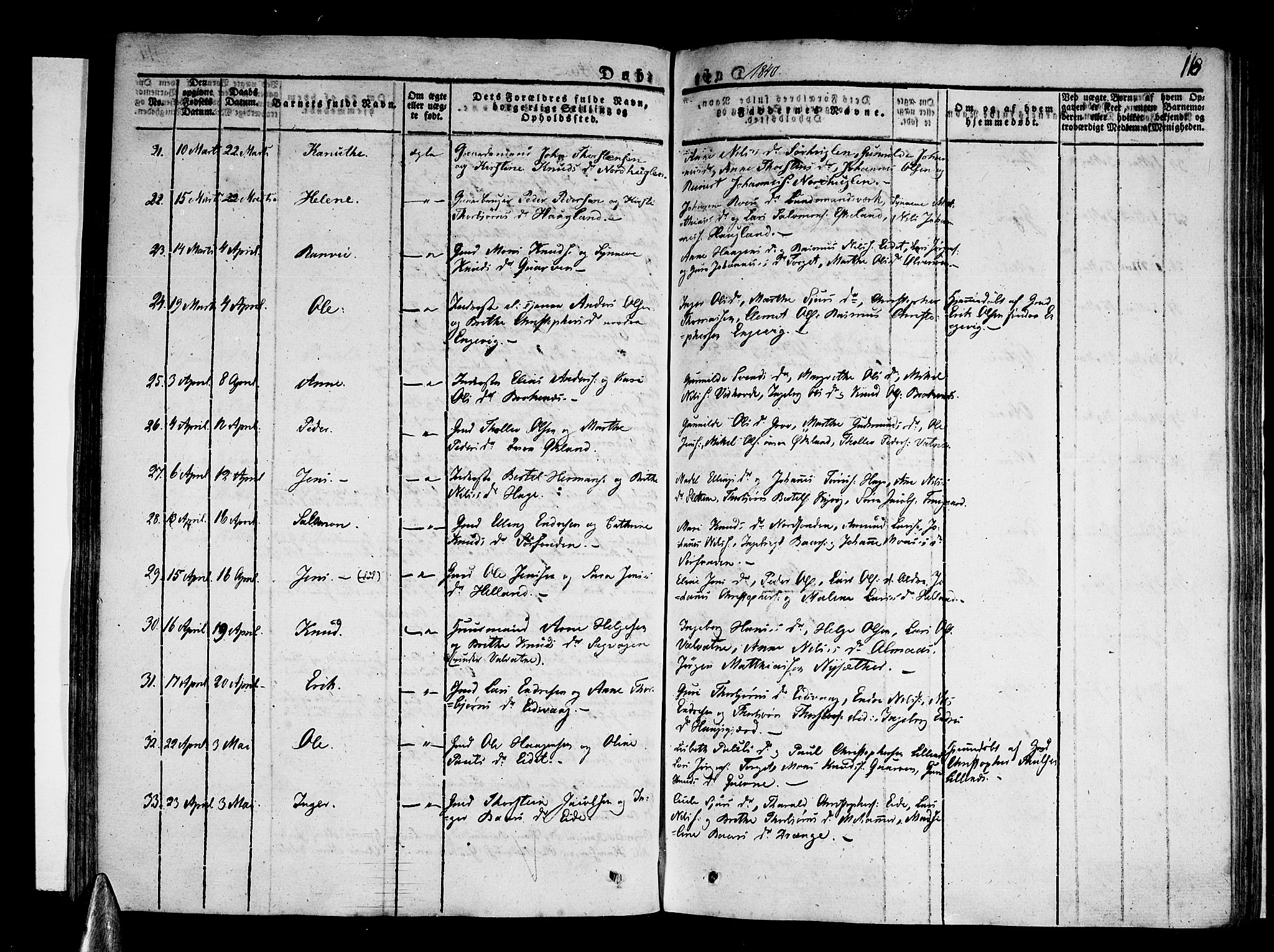 Stord sokneprestembete, AV/SAB-A-78201/H/Haa: Parish register (official) no. A 6, 1826-1840, p. 118