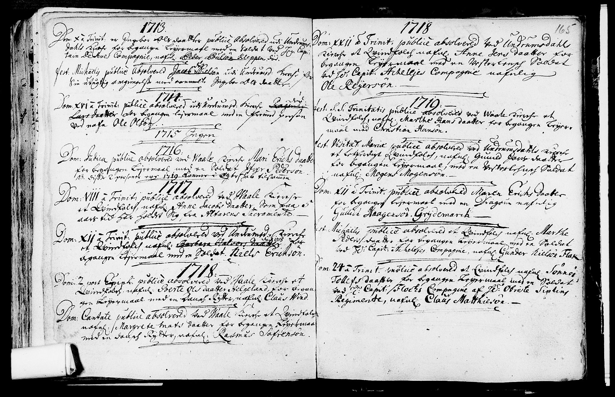 Våle kirkebøker, SAKO/A-334/F/Fa/L0002: Parish register (official) no. I 2, 1705-1732, p. 165