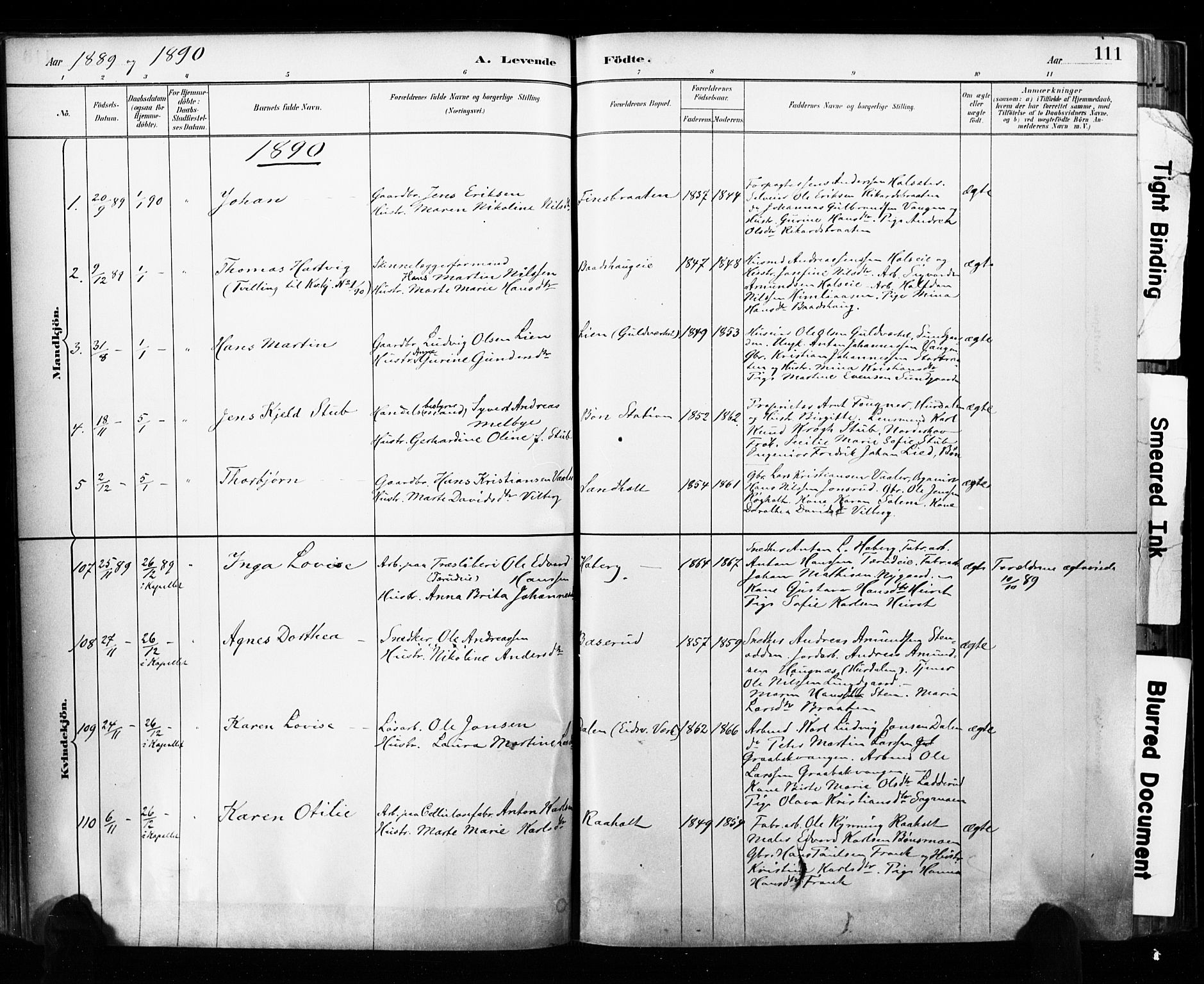 Eidsvoll prestekontor Kirkebøker, SAO/A-10888/F/Fa/L0002: Parish register (official) no. I 2, 1882-1895, p. 111