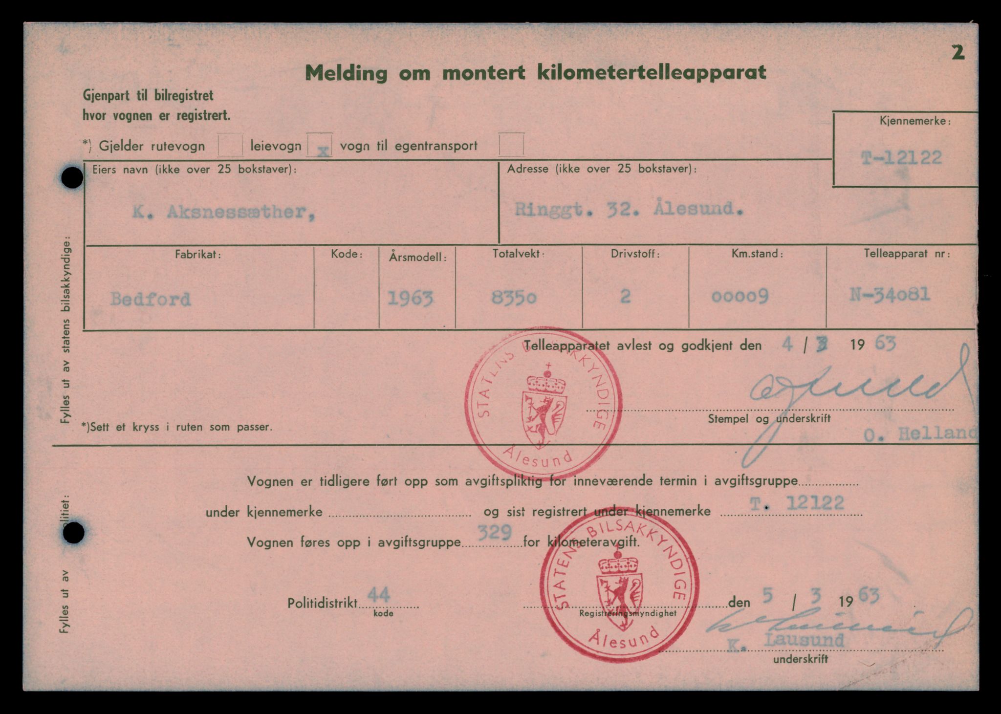 Møre og Romsdal vegkontor - Ålesund trafikkstasjon, AV/SAT-A-4099/F/Fe/L0035: Registreringskort for kjøretøy T 12653 - T 12829, 1927-1998, p. 637