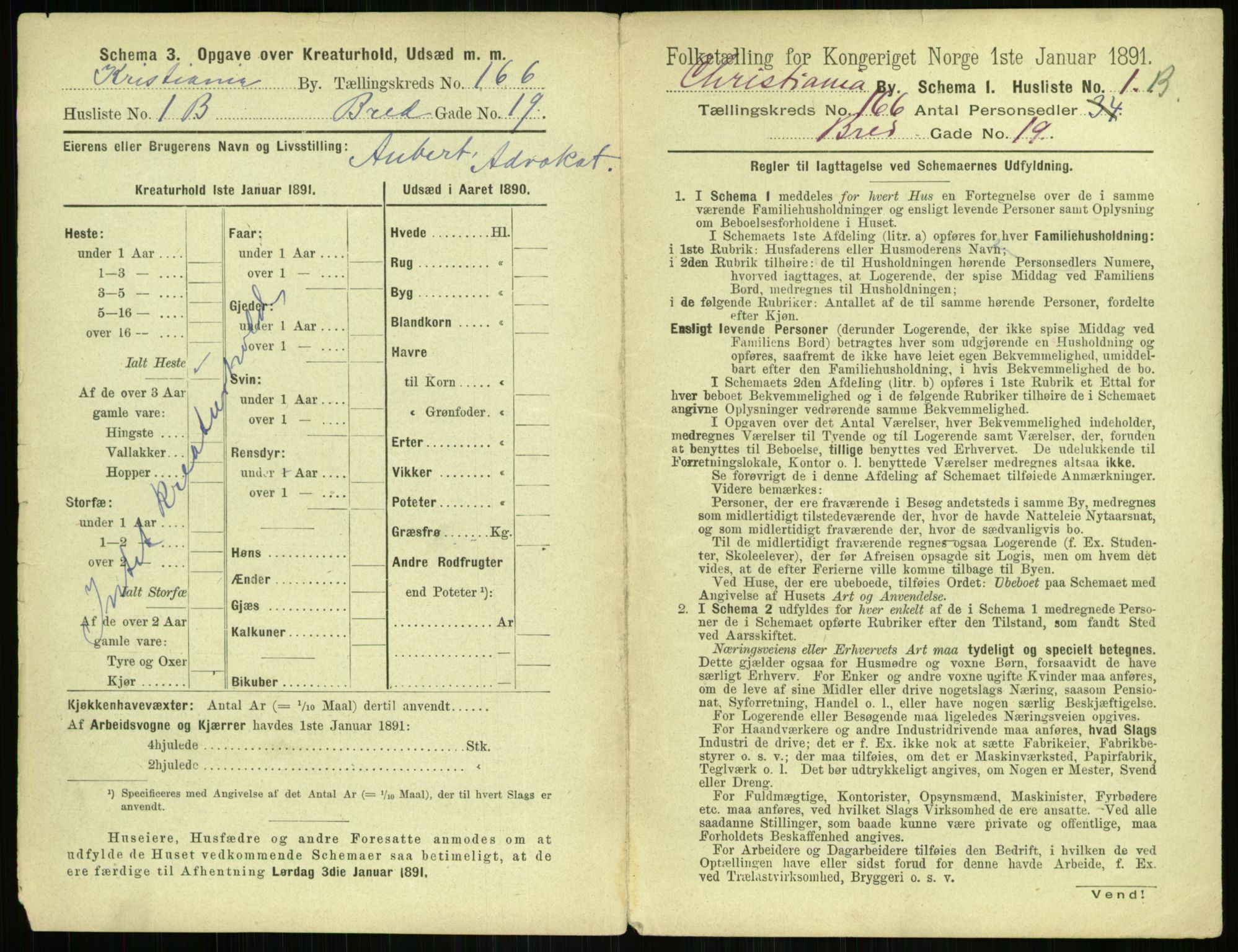 RA, 1891 census for 0301 Kristiania, 1891, p. 96027