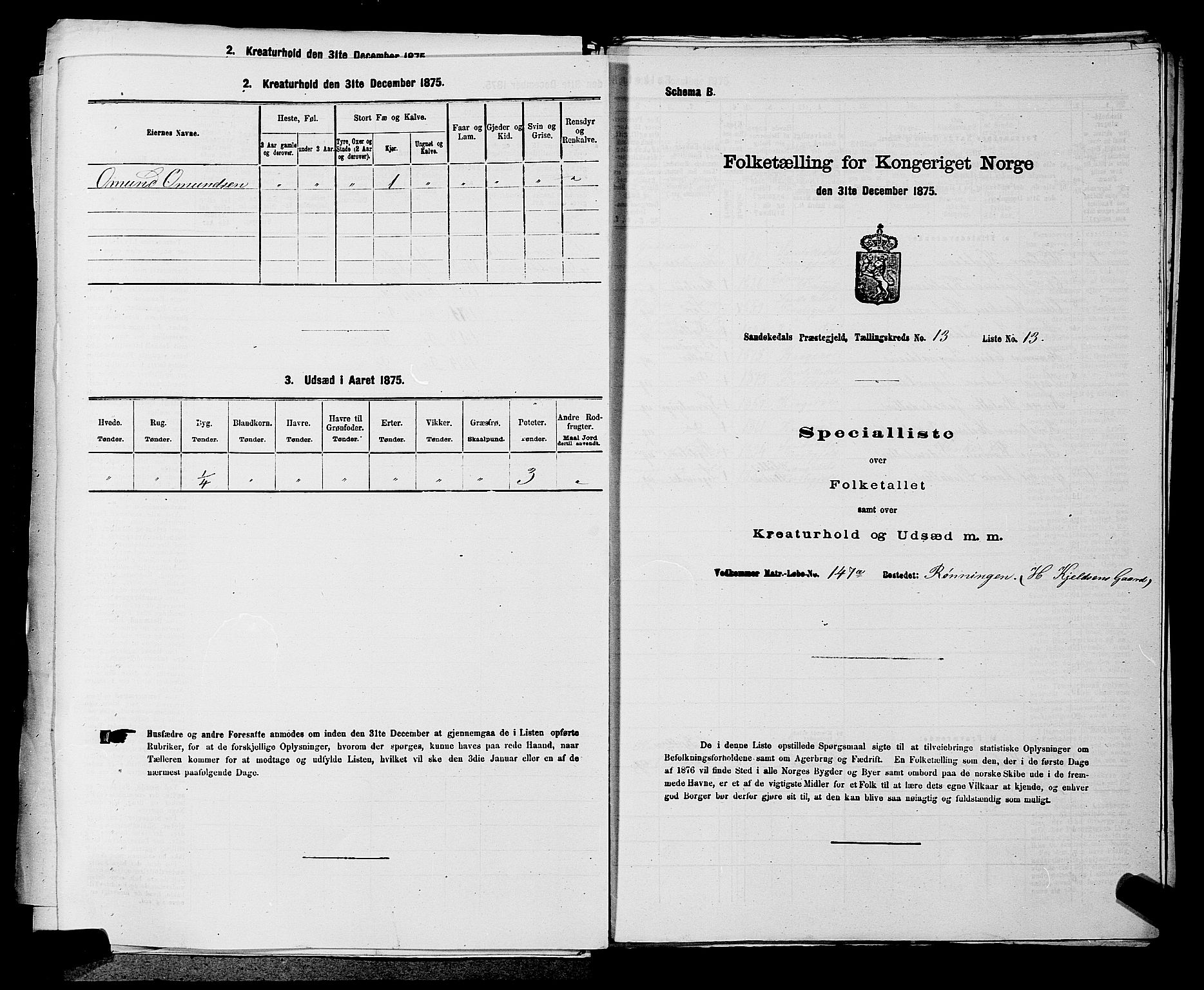 SAKO, 1875 census for 0816P Sannidal, 1875, p. 890